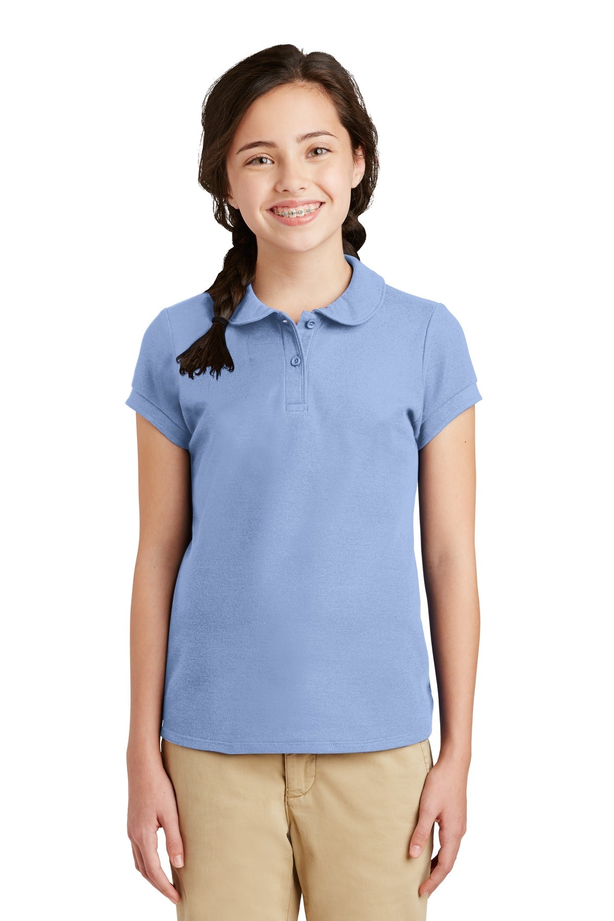 Port Authority® Girls Silk Touch Peter Pan Collar Polo