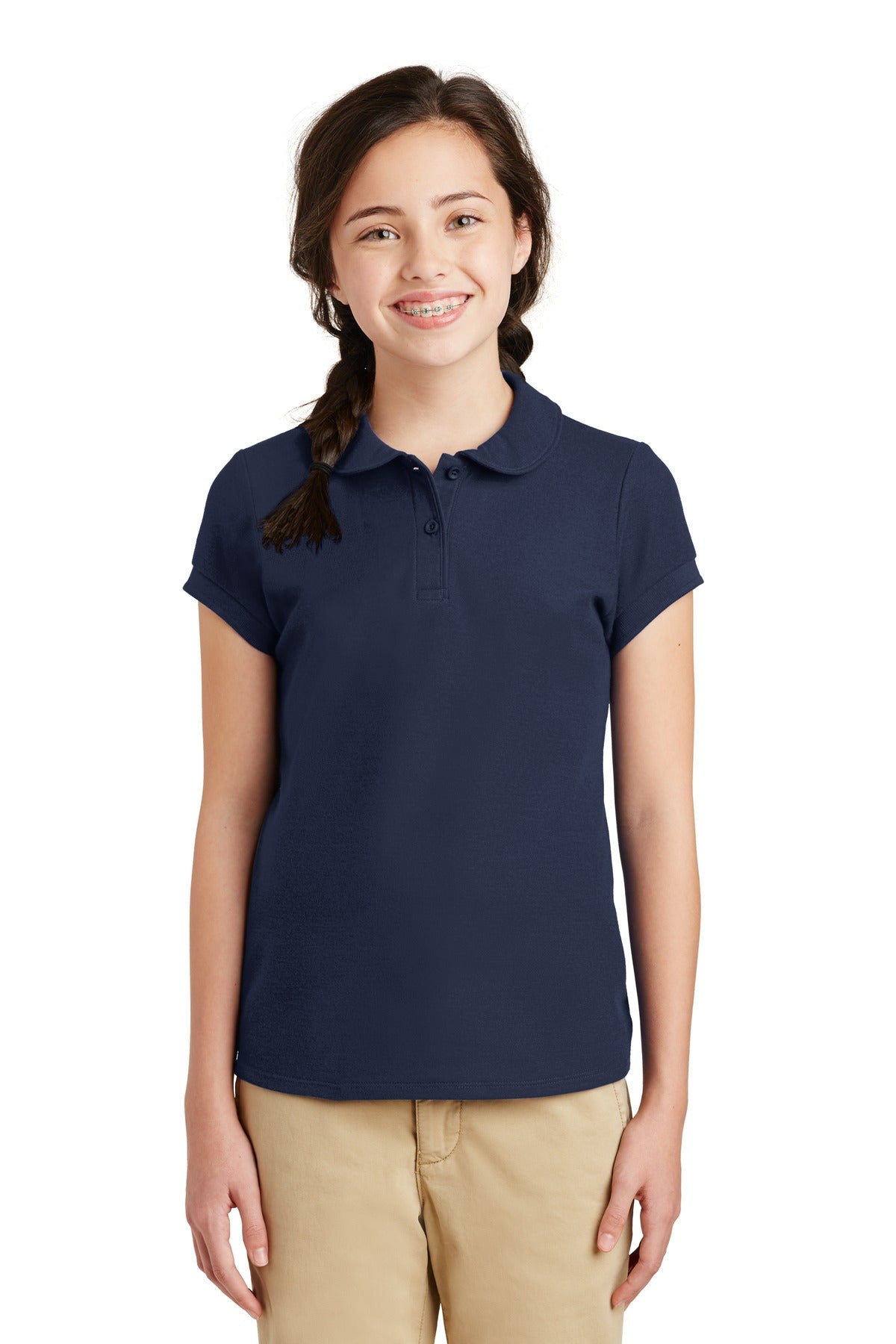 Port Authority® Girls Silk Touch Peter Pan Collar Polo
