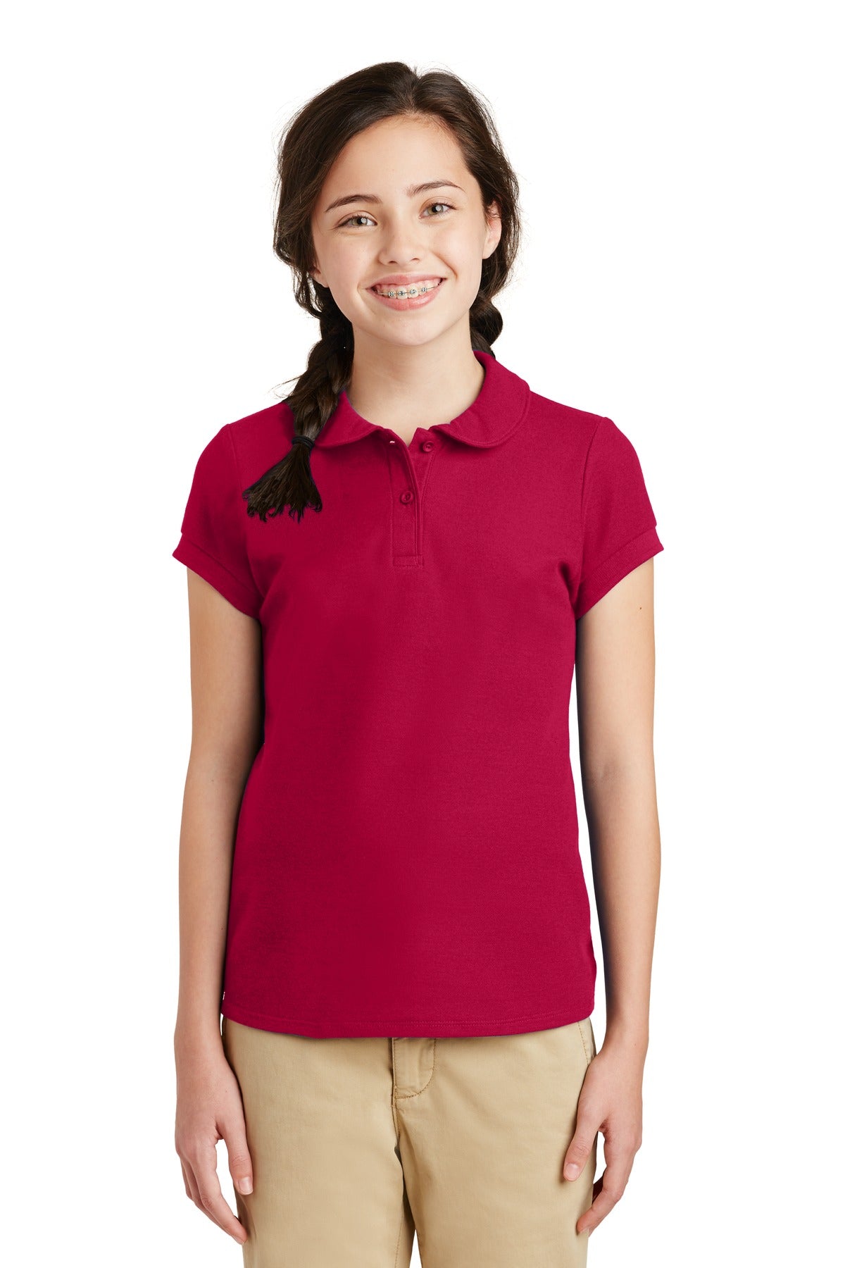 Port Authority® Girls Silk Touch Peter Pan Collar Polo