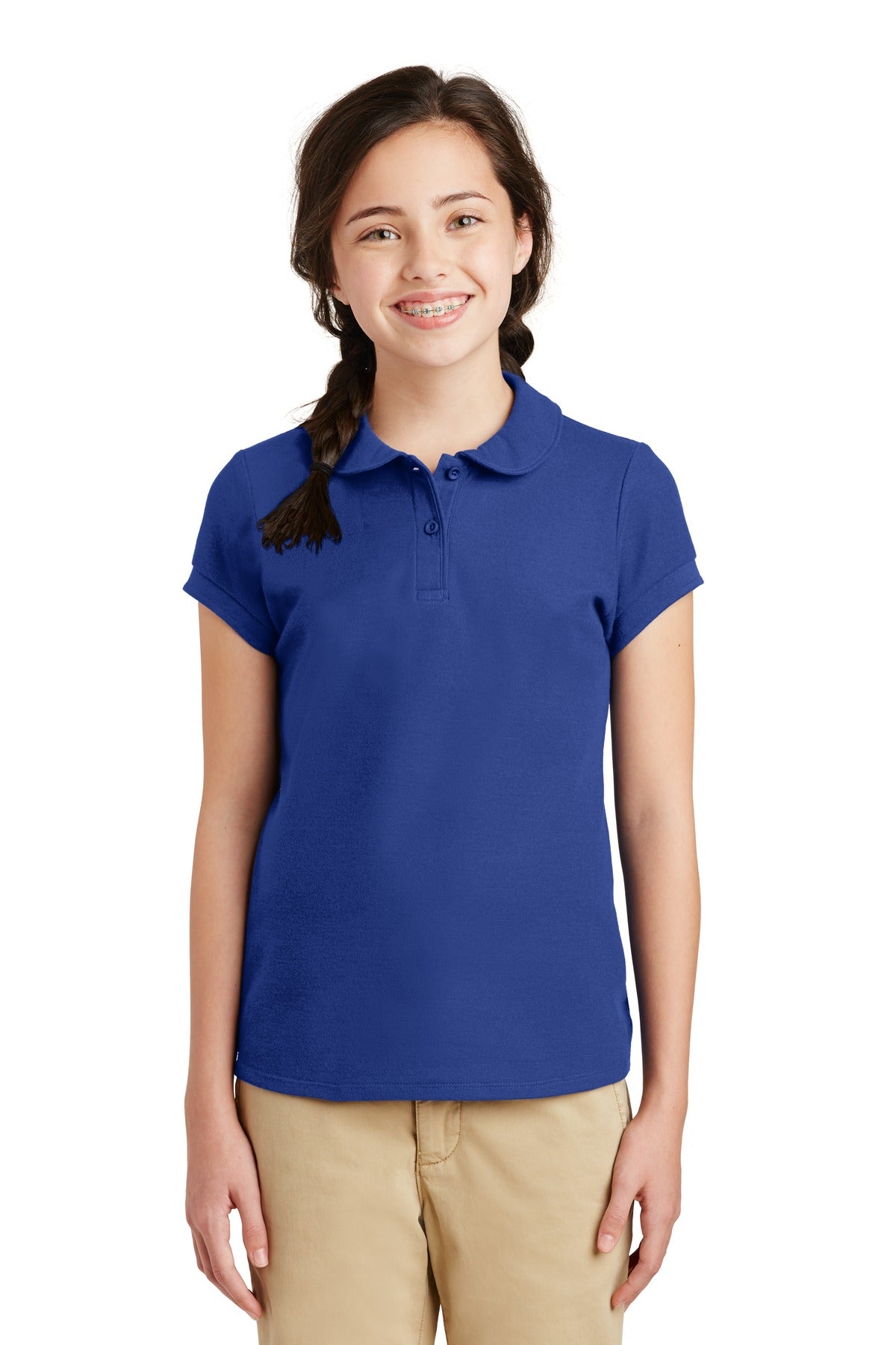 Port Authority® Girls Silk Touch Peter Pan Collar Polo