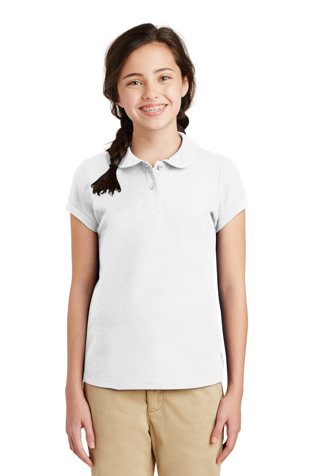 Port Authority® Girls Silk Touch Peter Pan Collar Polo