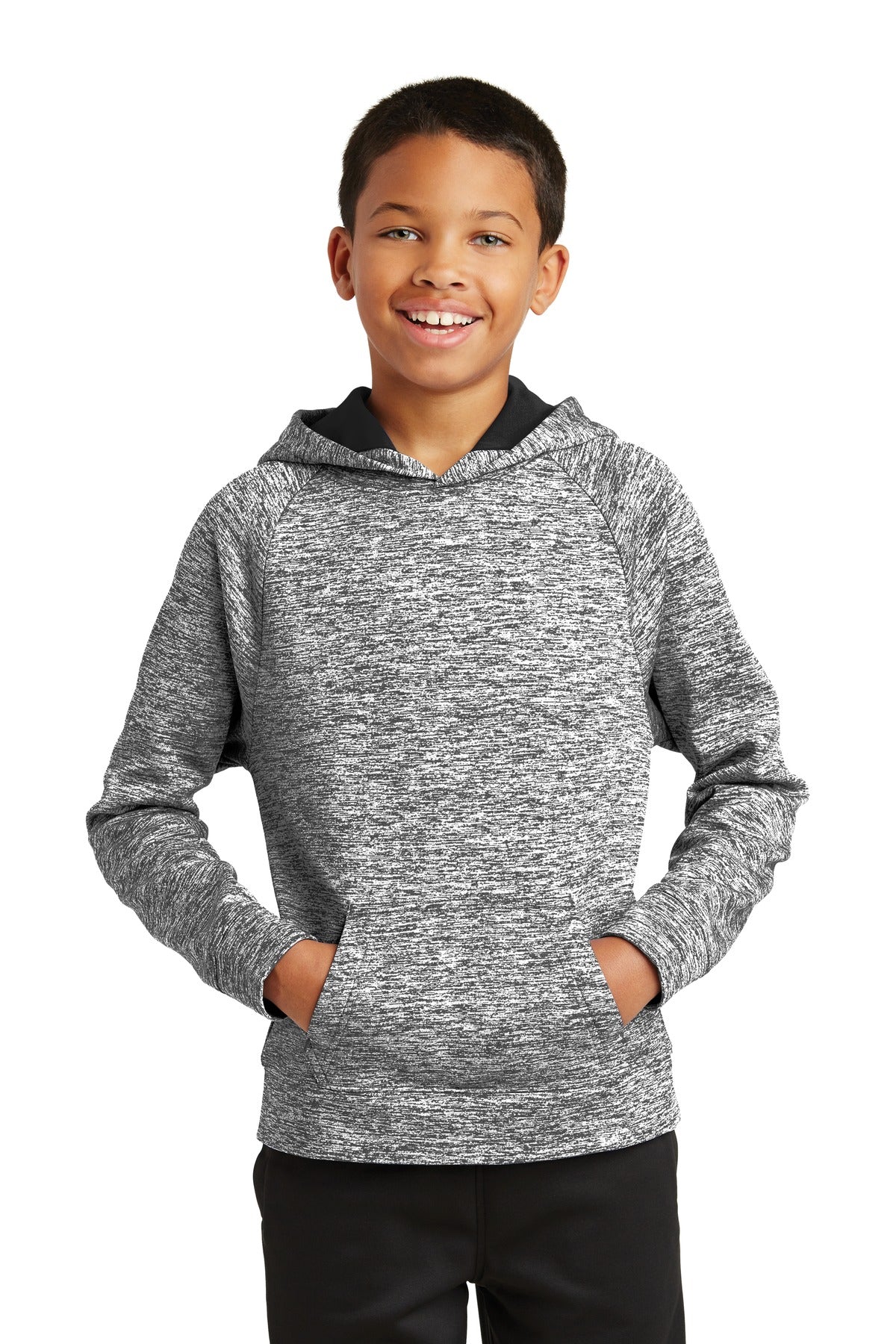 Sport-Tek® Youth PosiCharge® Electric Heather Fleece Hooded Pullover