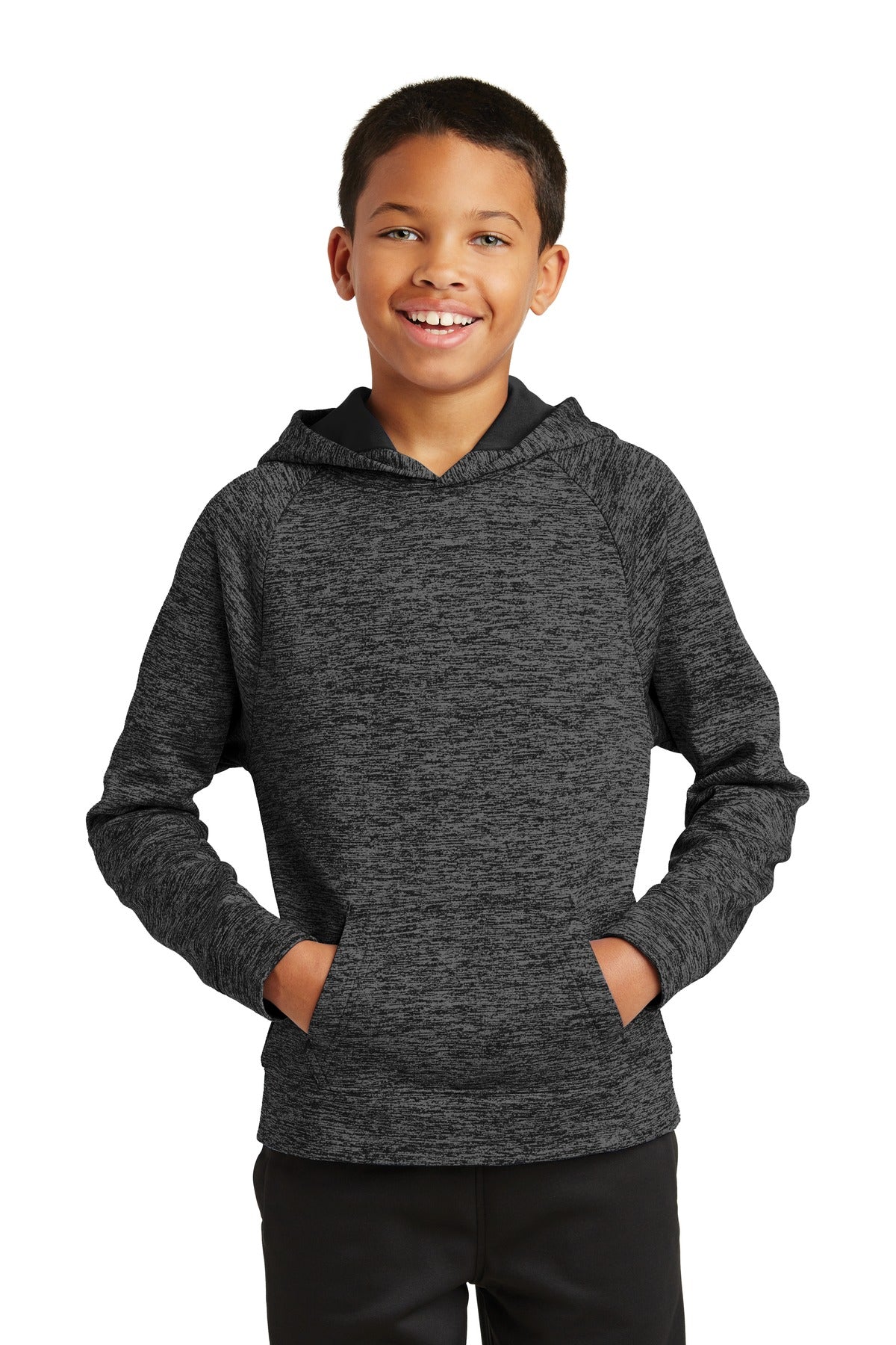 Sport-Tek® Youth PosiCharge® Electric Heather Fleece Hooded Pullover