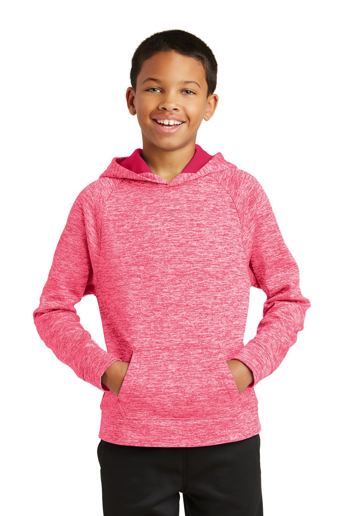 Sport-Tek® Youth PosiCharge® Electric Heather Fleece Hooded Pullover