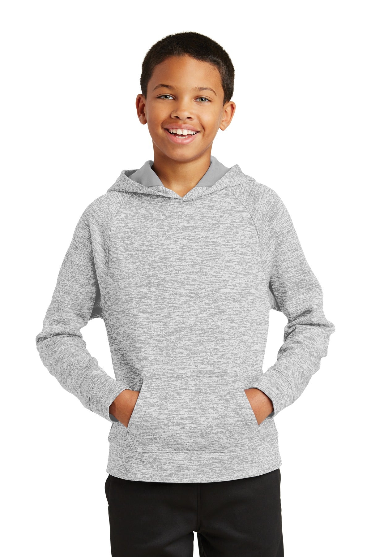 Sport-Tek® Youth PosiCharge® Electric Heather Fleece Hooded Pullover