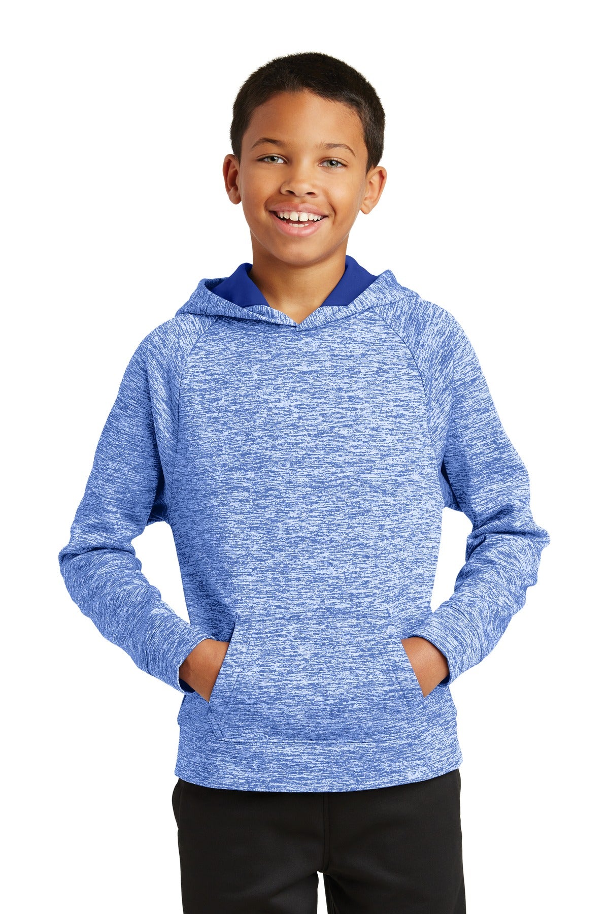 Sport-Tek® Youth PosiCharge® Electric Heather Fleece Hooded Pullover