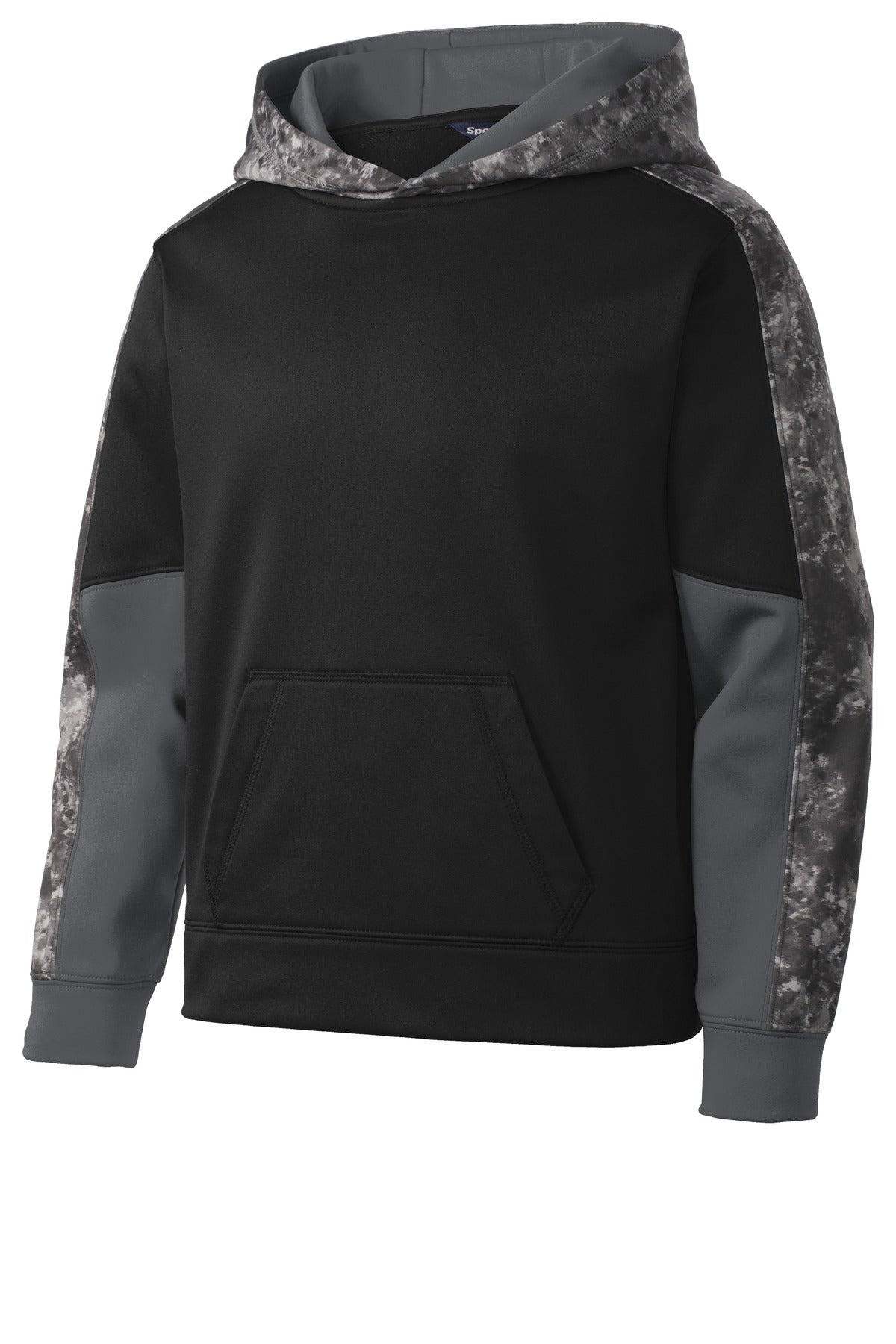 Sport-Tek® Youth Sport-Wick® Mineral Freeze Fleece Colorblock Hooded Pullover