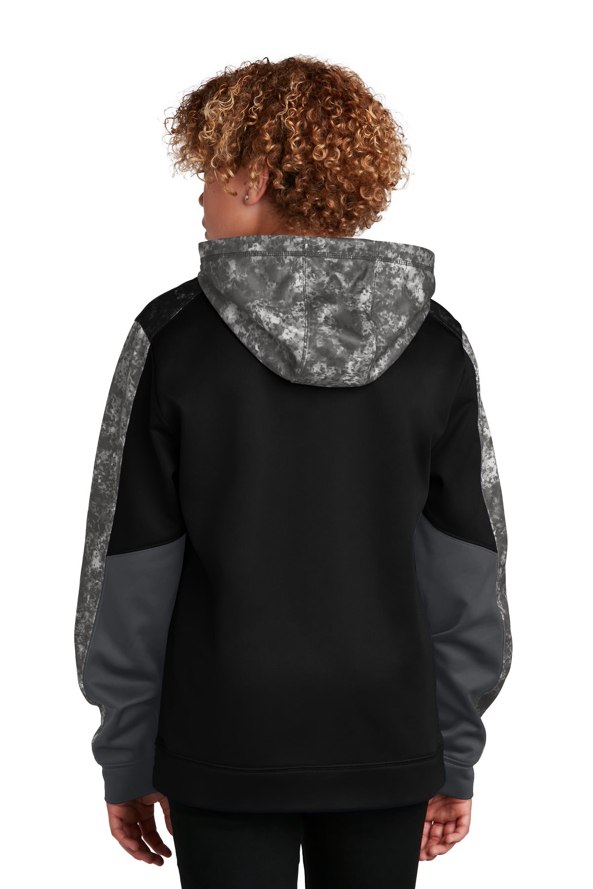 Sport-Tek® Youth Sport-Wick® Mineral Freeze Fleece Colorblock Hooded Pullover