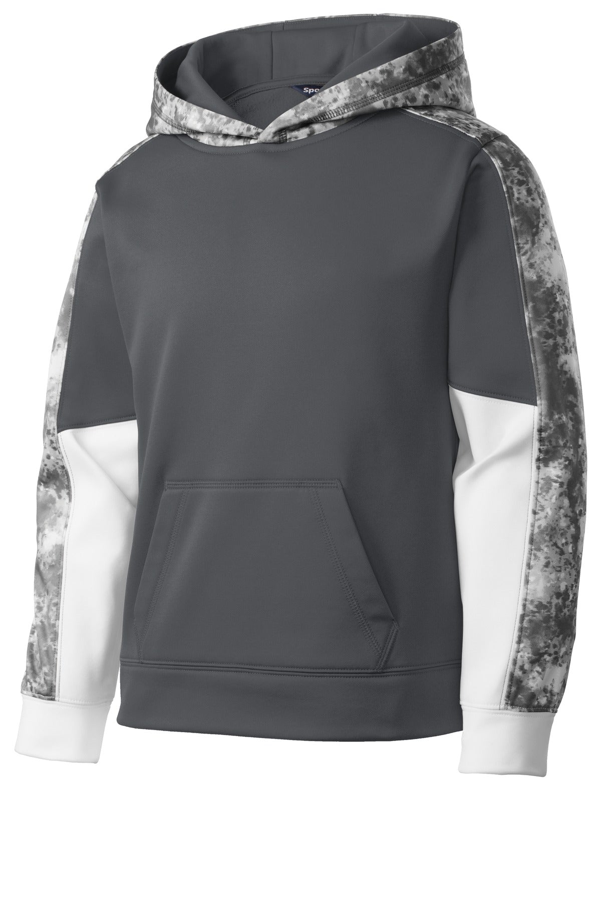 Sport-Tek® Youth Sport-Wick® Mineral Freeze Fleece Colorblock Hooded Pullover