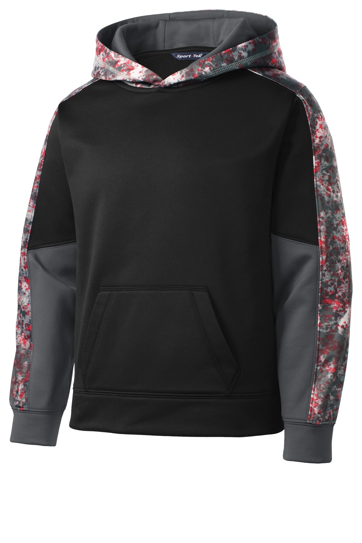 Sport-Tek® Youth Sport-Wick® Mineral Freeze Fleece Colorblock Hooded Pullover