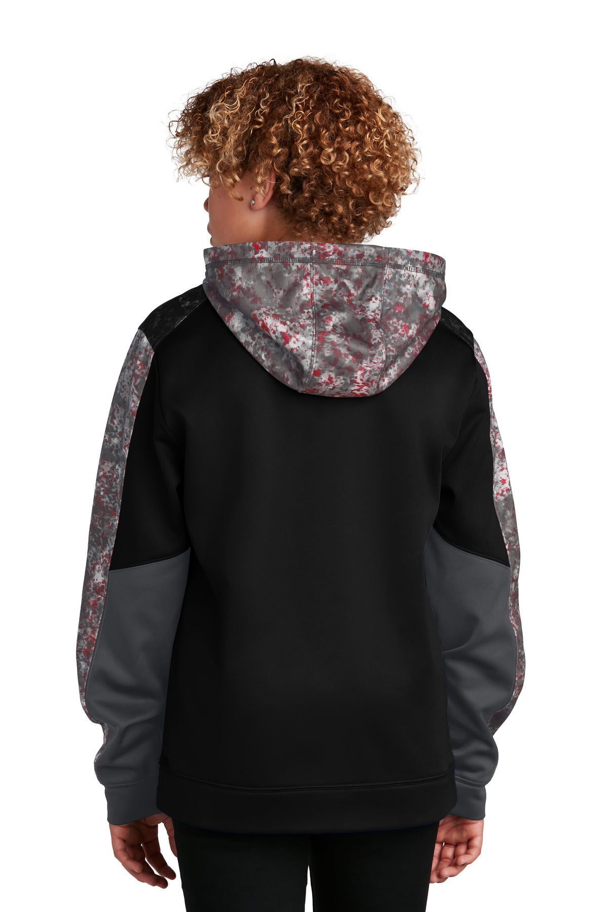 Sport-Tek® Youth Sport-Wick® Mineral Freeze Fleece Colorblock Hooded Pullover