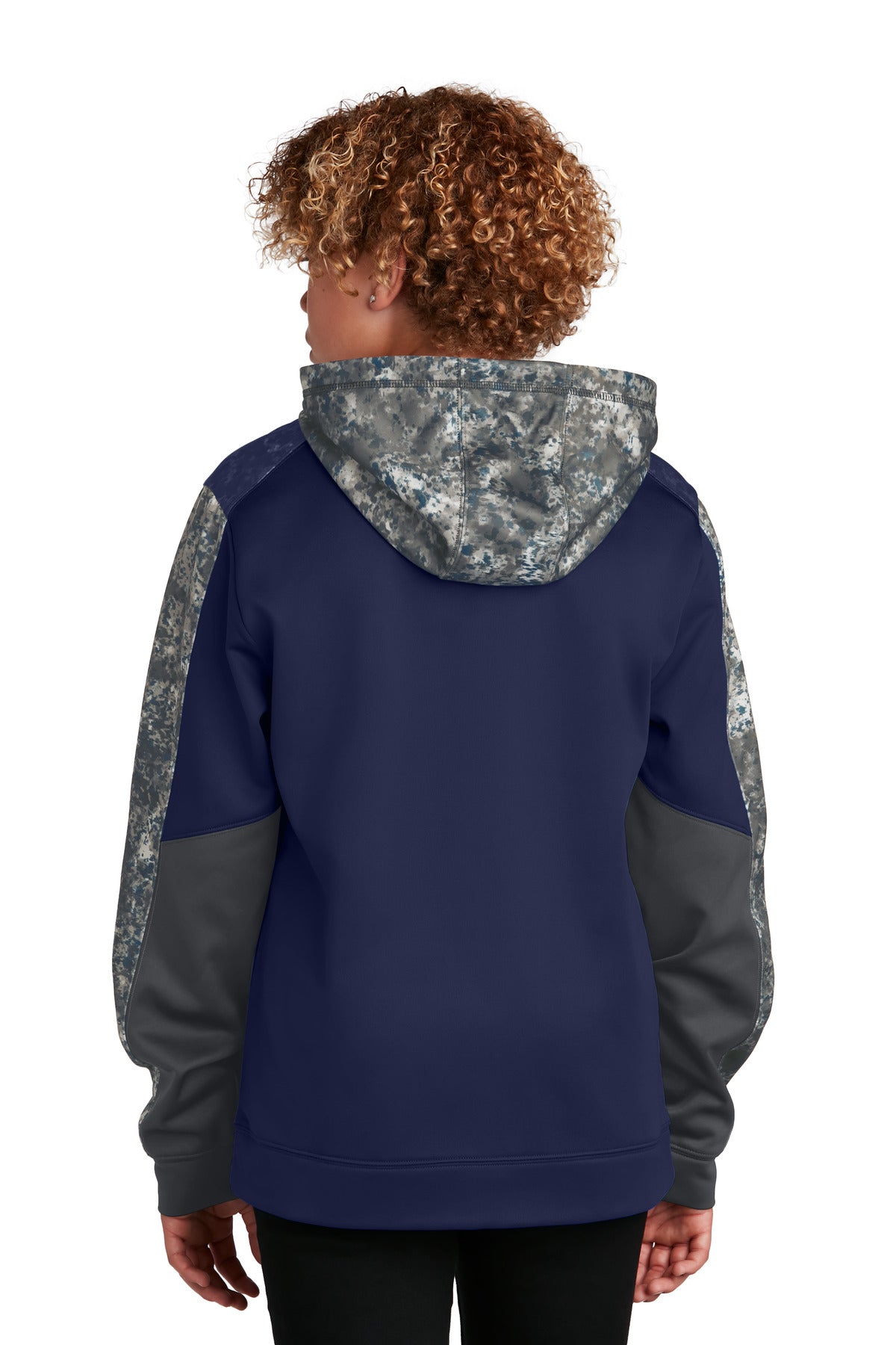Sport-Tek® Youth Sport-Wick® Mineral Freeze Fleece Colorblock Hooded Pullover
