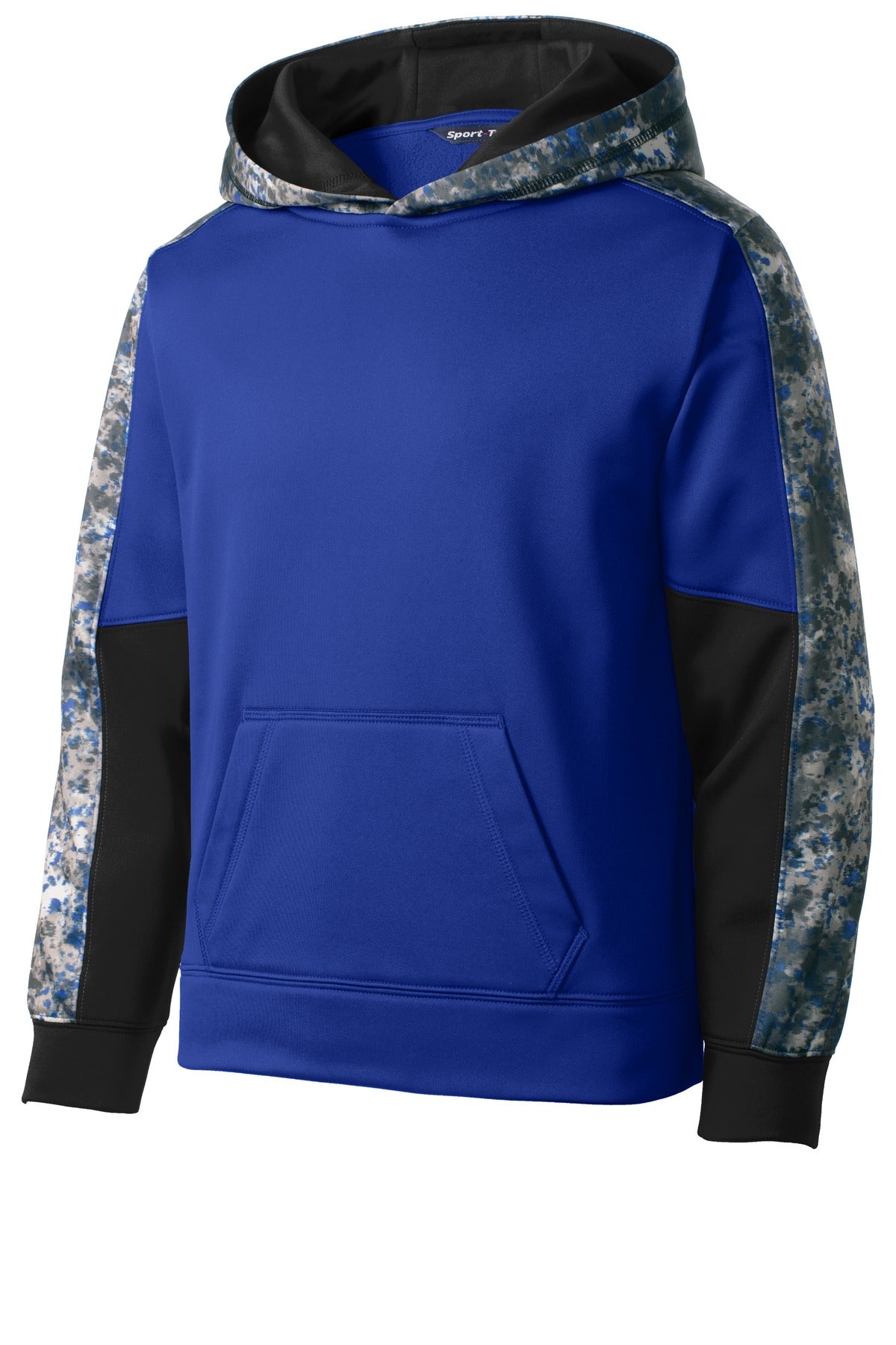 Sport-Tek® Youth Sport-Wick® Mineral Freeze Fleece Colorblock Hooded Pullover