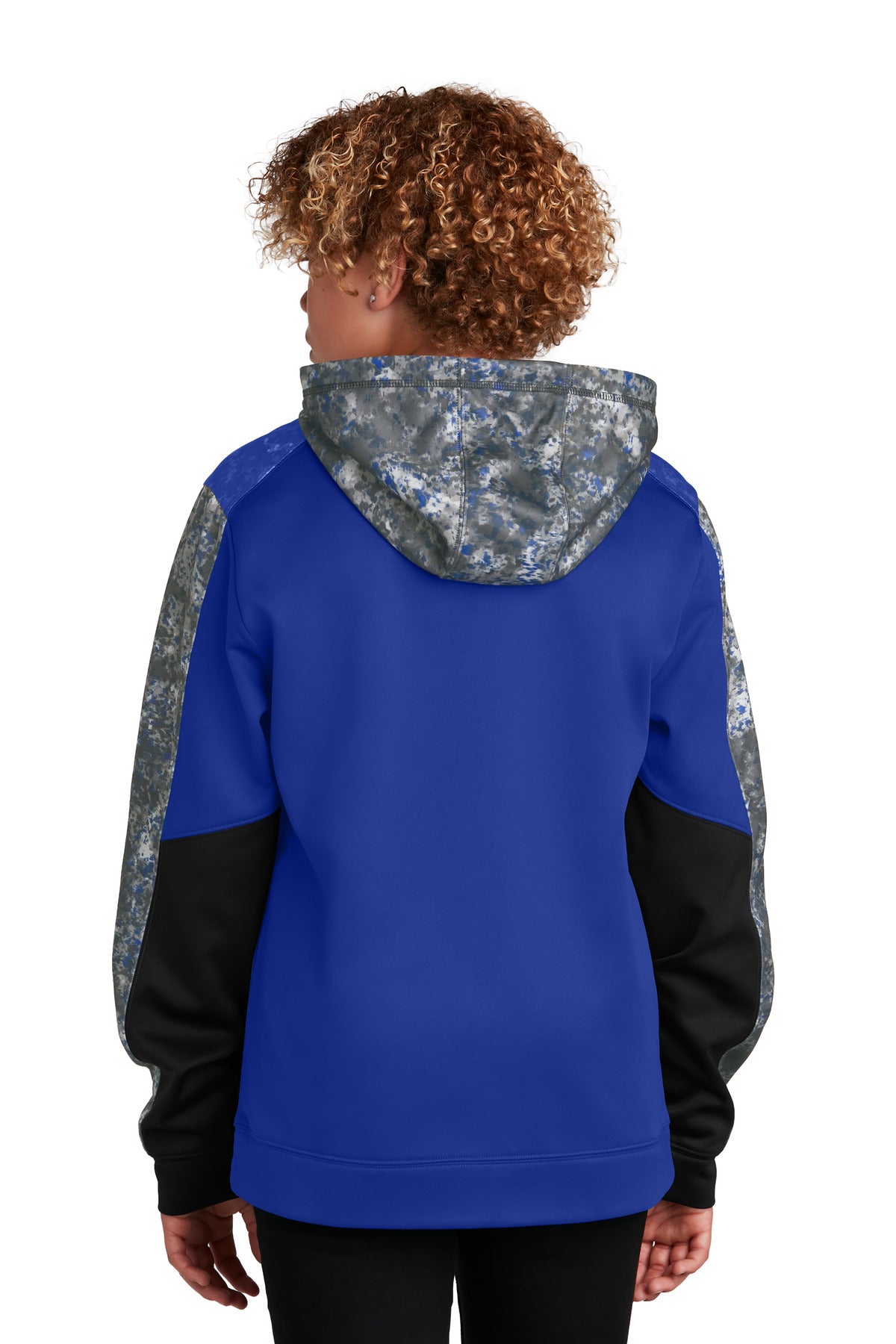Sport-Tek® Youth Sport-Wick® Mineral Freeze Fleece Colorblock Hooded Pullover