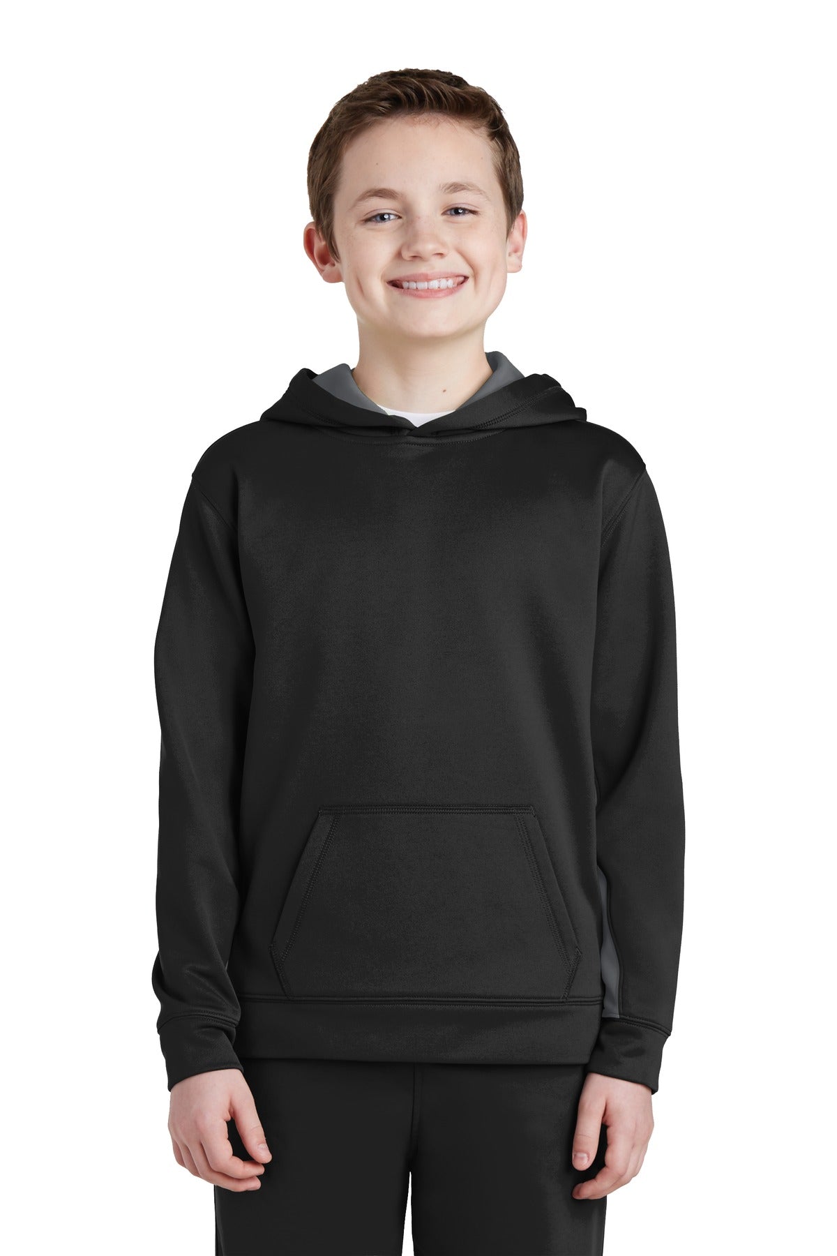 Sport-Tek® Youth Sport-Wick® Fleece Colorblock Hooded Pullover