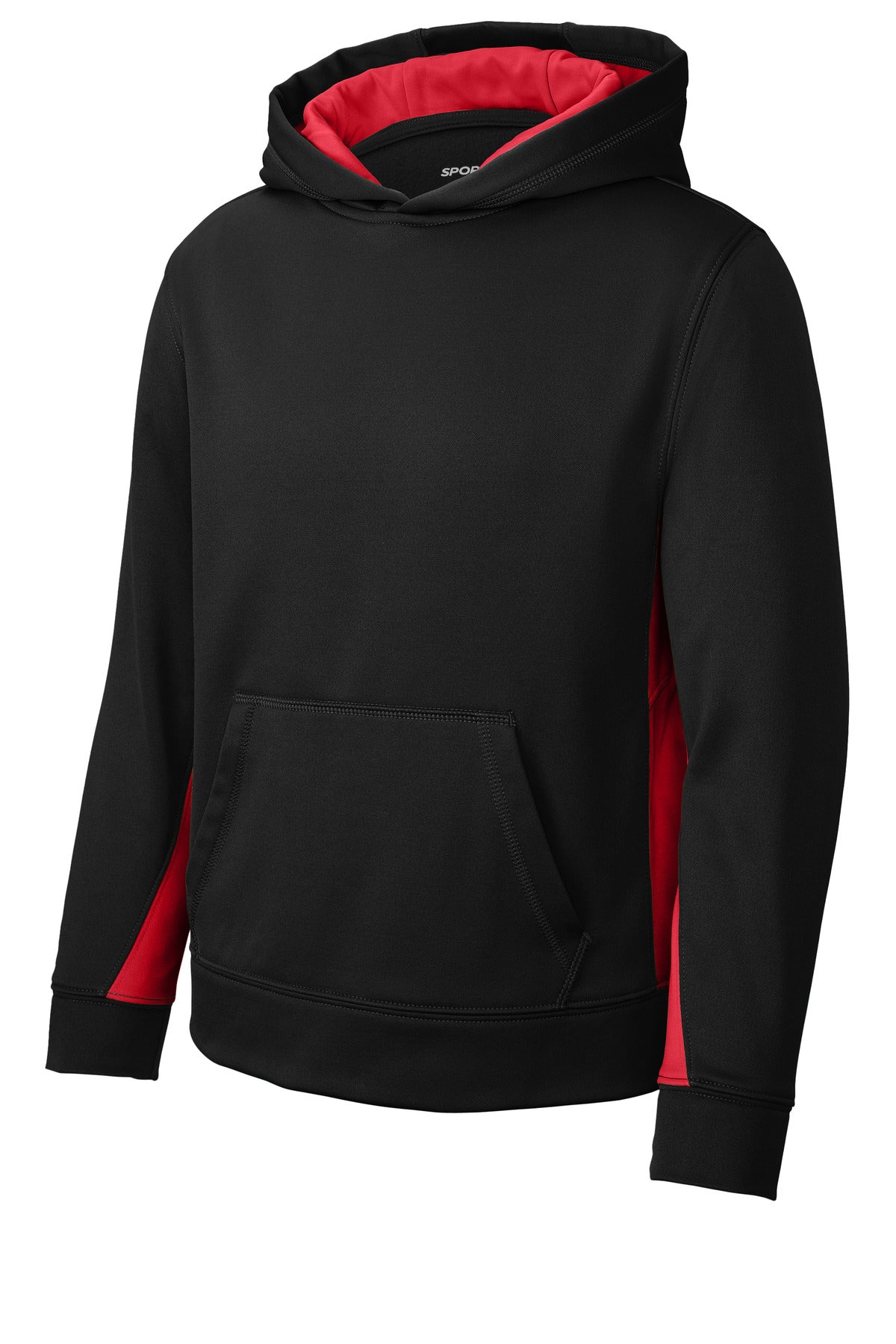 Sport-Tek® Youth Sport-Wick® Fleece Colorblock Hooded Pullover