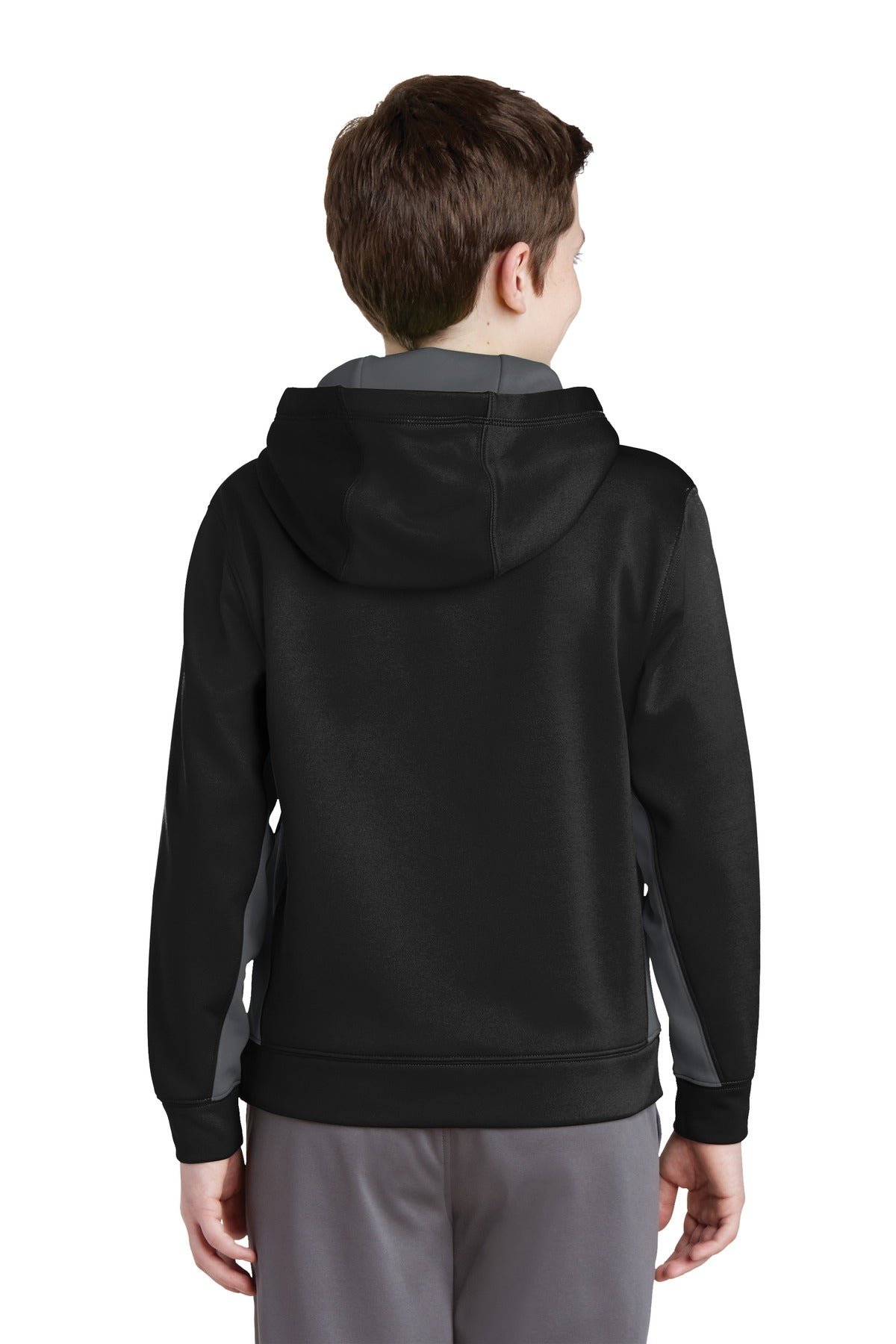Sport-Tek® Youth Sport-Wick® Fleece Colorblock Hooded Pullover