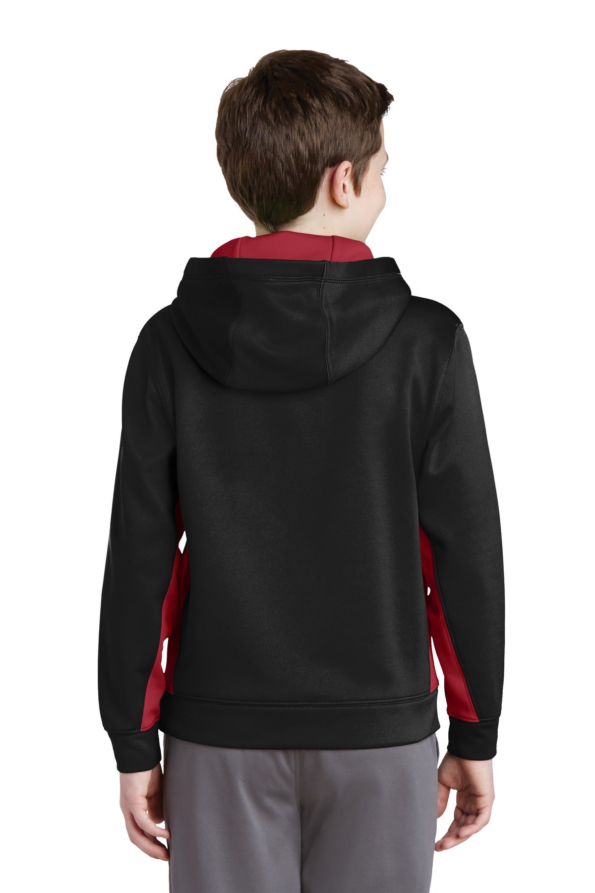 Sport-Tek® Youth Sport-Wick® Fleece Colorblock Hooded Pullover