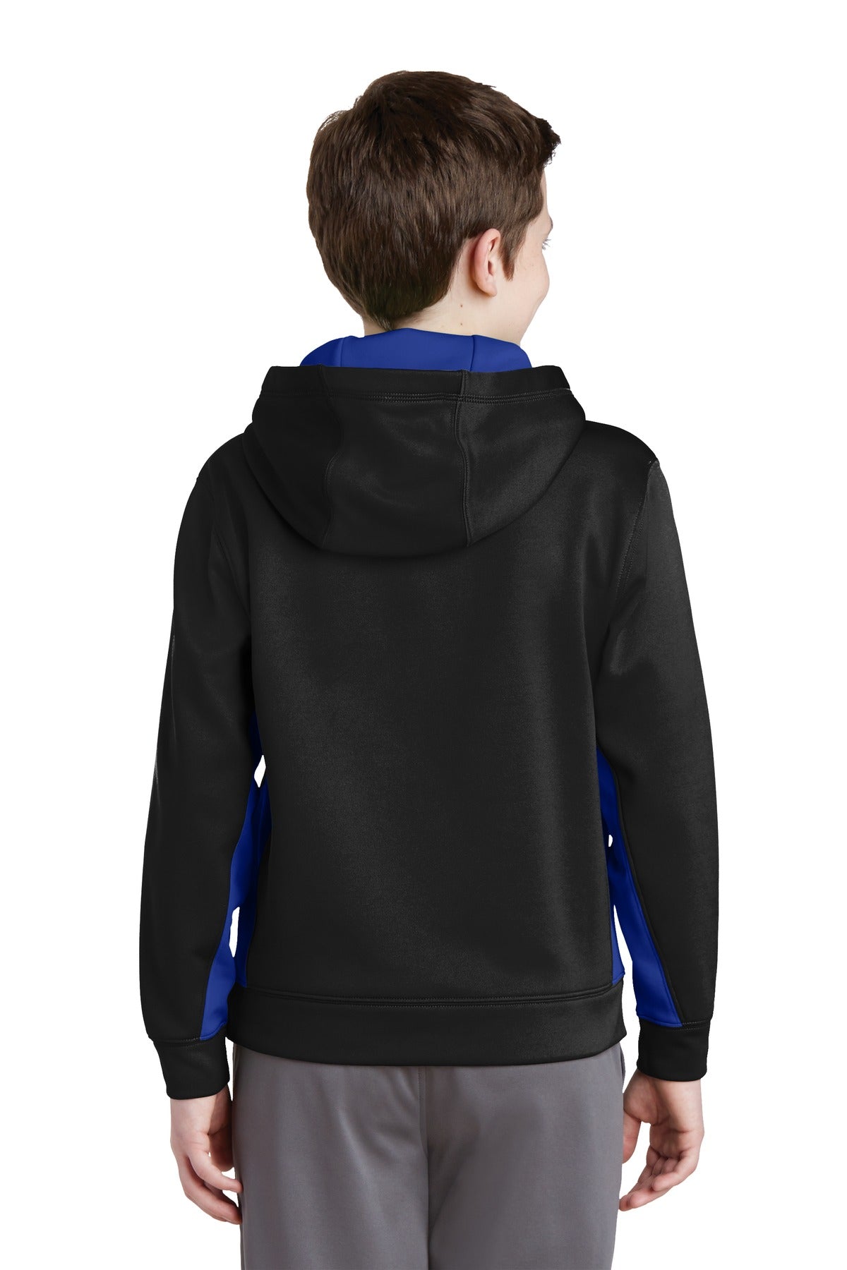 Sport-Tek® Youth Sport-Wick® Fleece Colorblock Hooded Pullover
