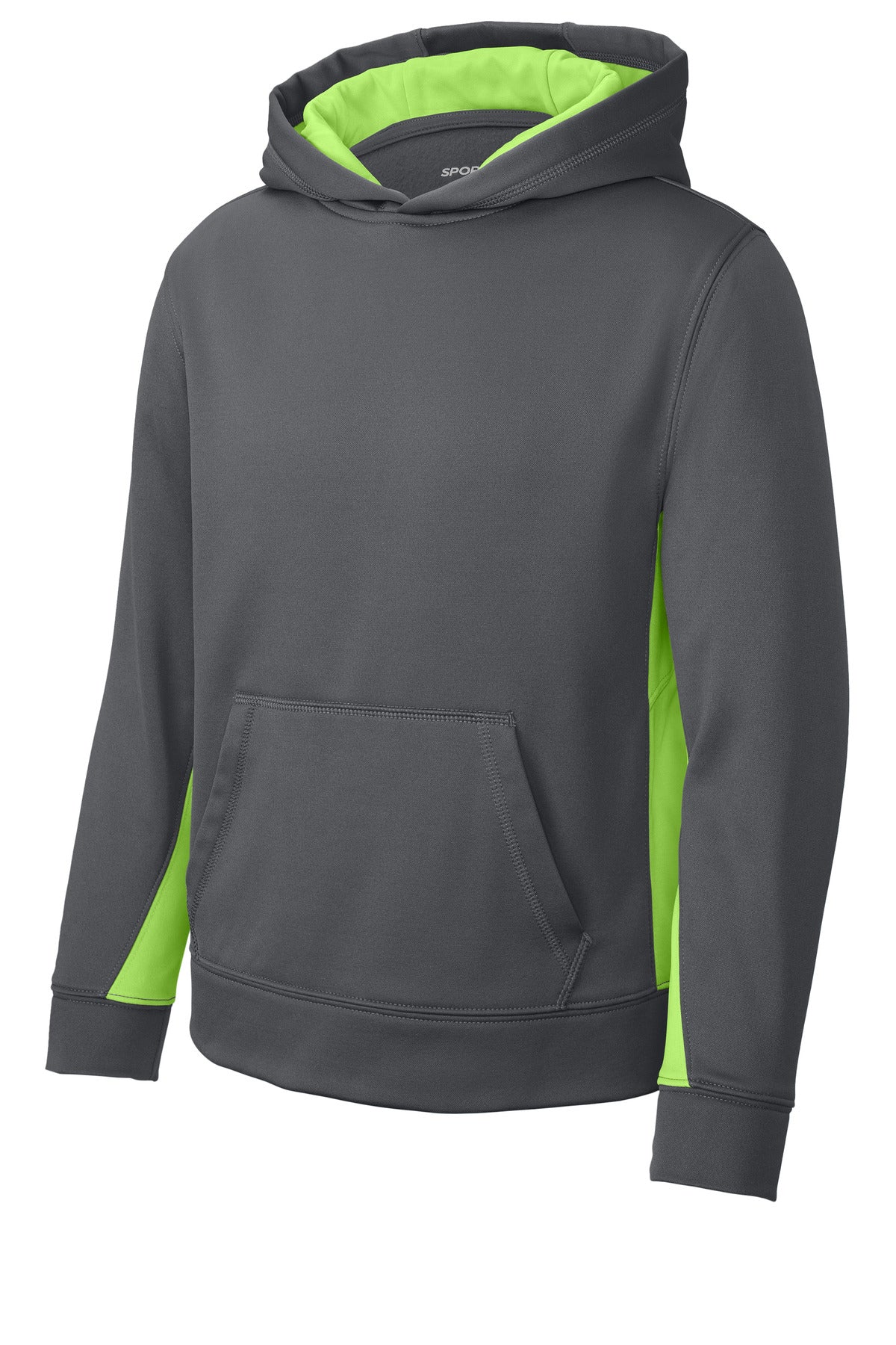 Sport-Tek® Youth Sport-Wick® Fleece Colorblock Hooded Pullover