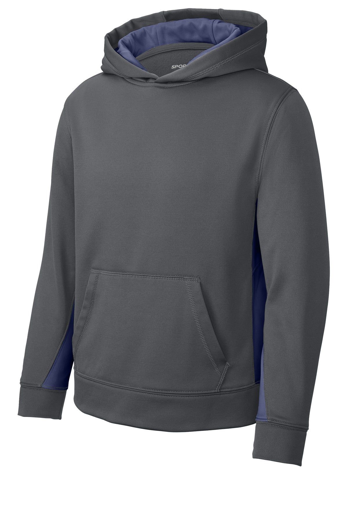 Sport-Tek® Youth Sport-Wick® Fleece Colorblock Hooded Pullover