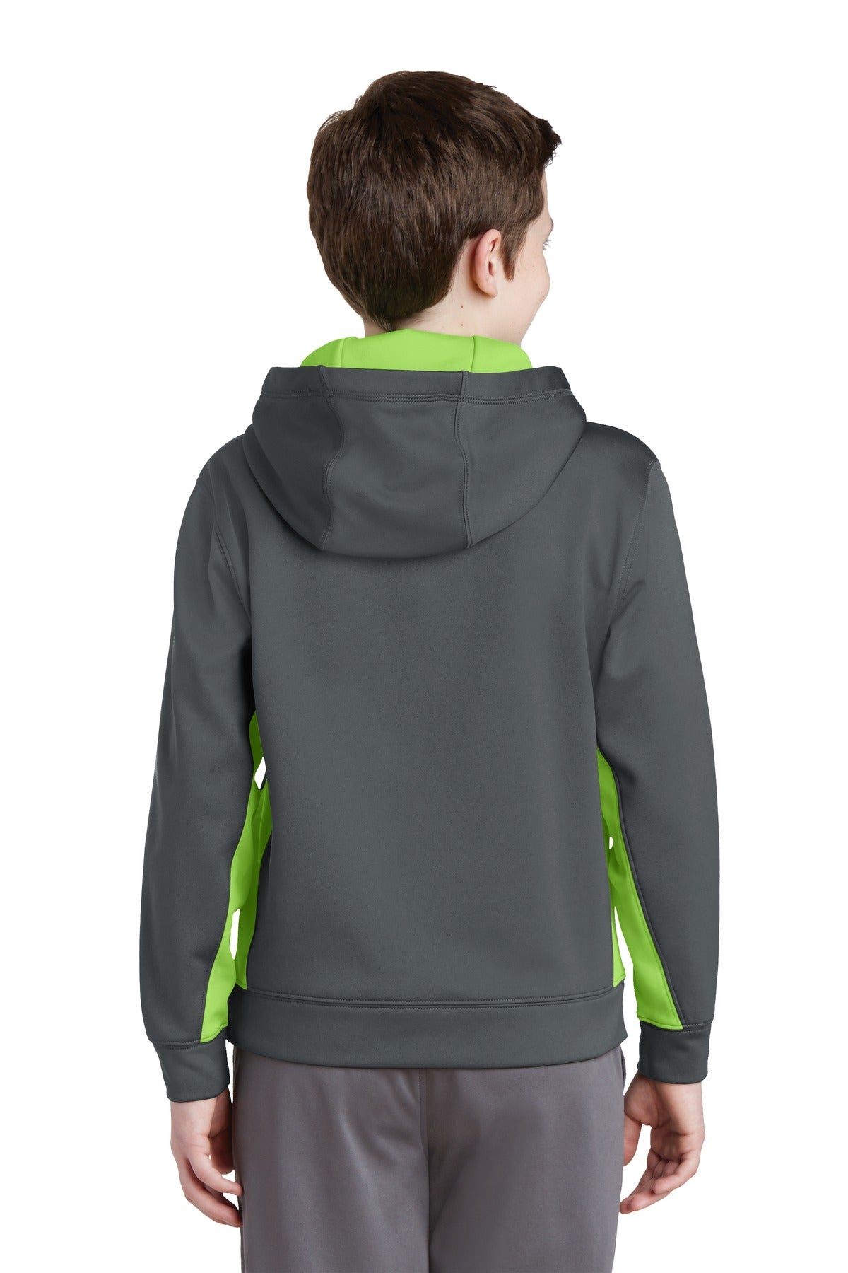 Sport-Tek® Youth Sport-Wick® Fleece Colorblock Hooded Pullover