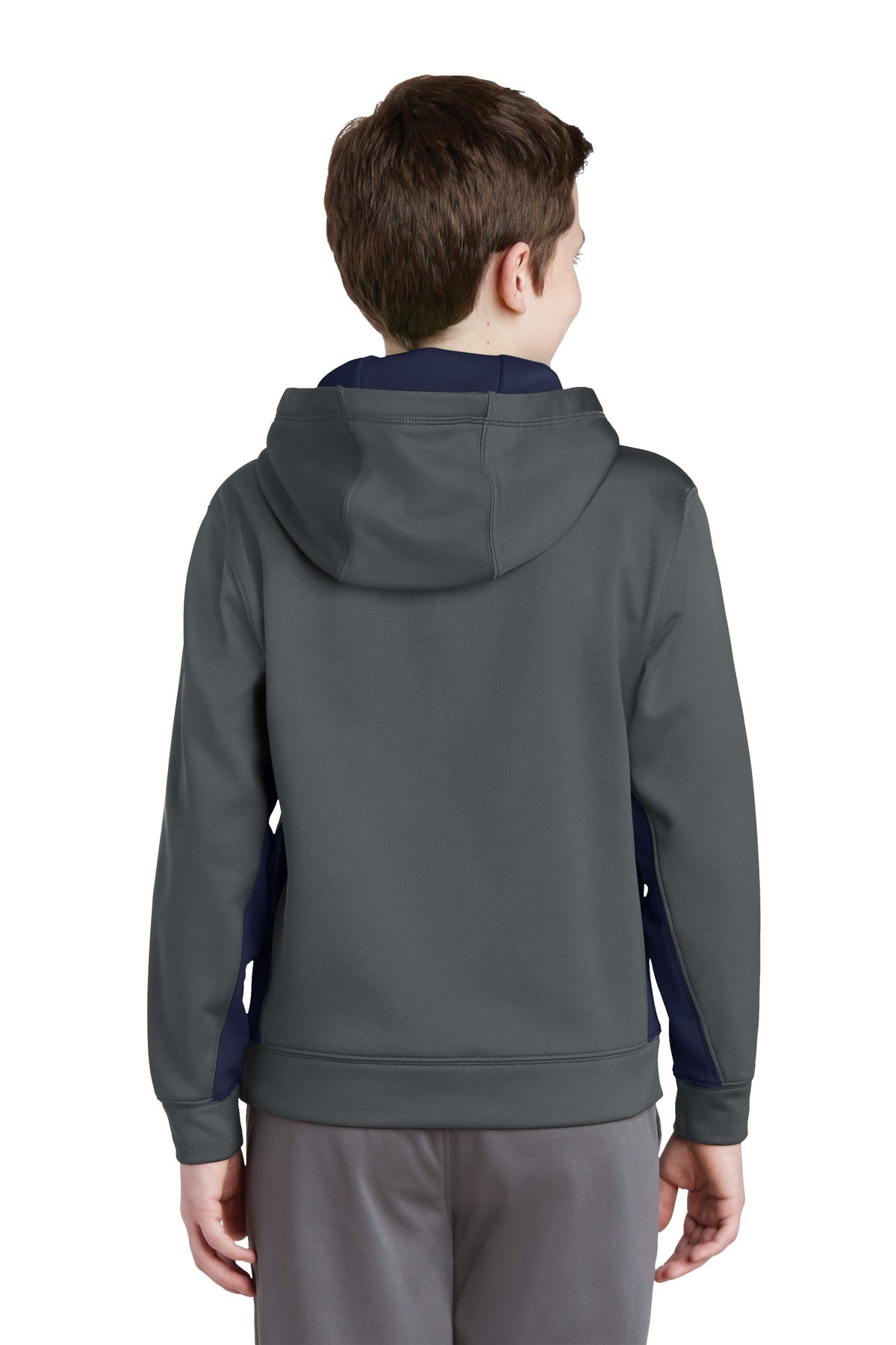 Sport-Tek® Youth Sport-Wick® Fleece Colorblock Hooded Pullover