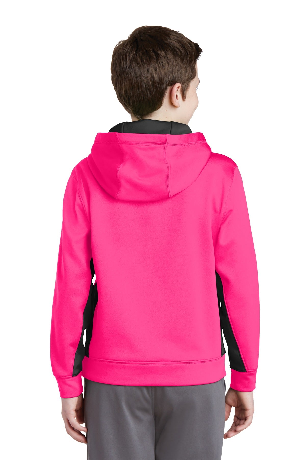 Sport-Tek® Youth Sport-Wick® Fleece Colorblock Hooded Pullover