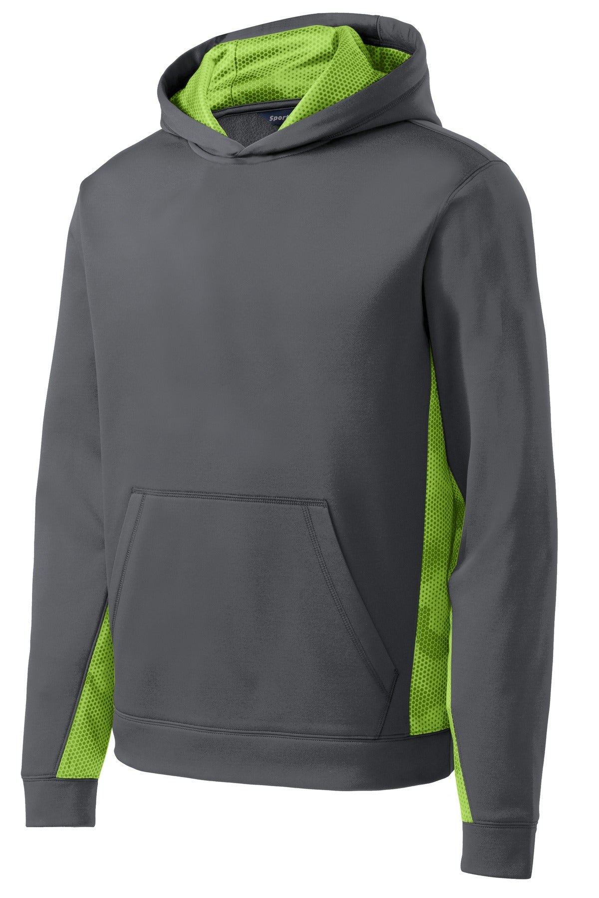 Sport-Tek® Youth Sport-Wick® CamoHex Fleece Colorblock Hooded Pullover