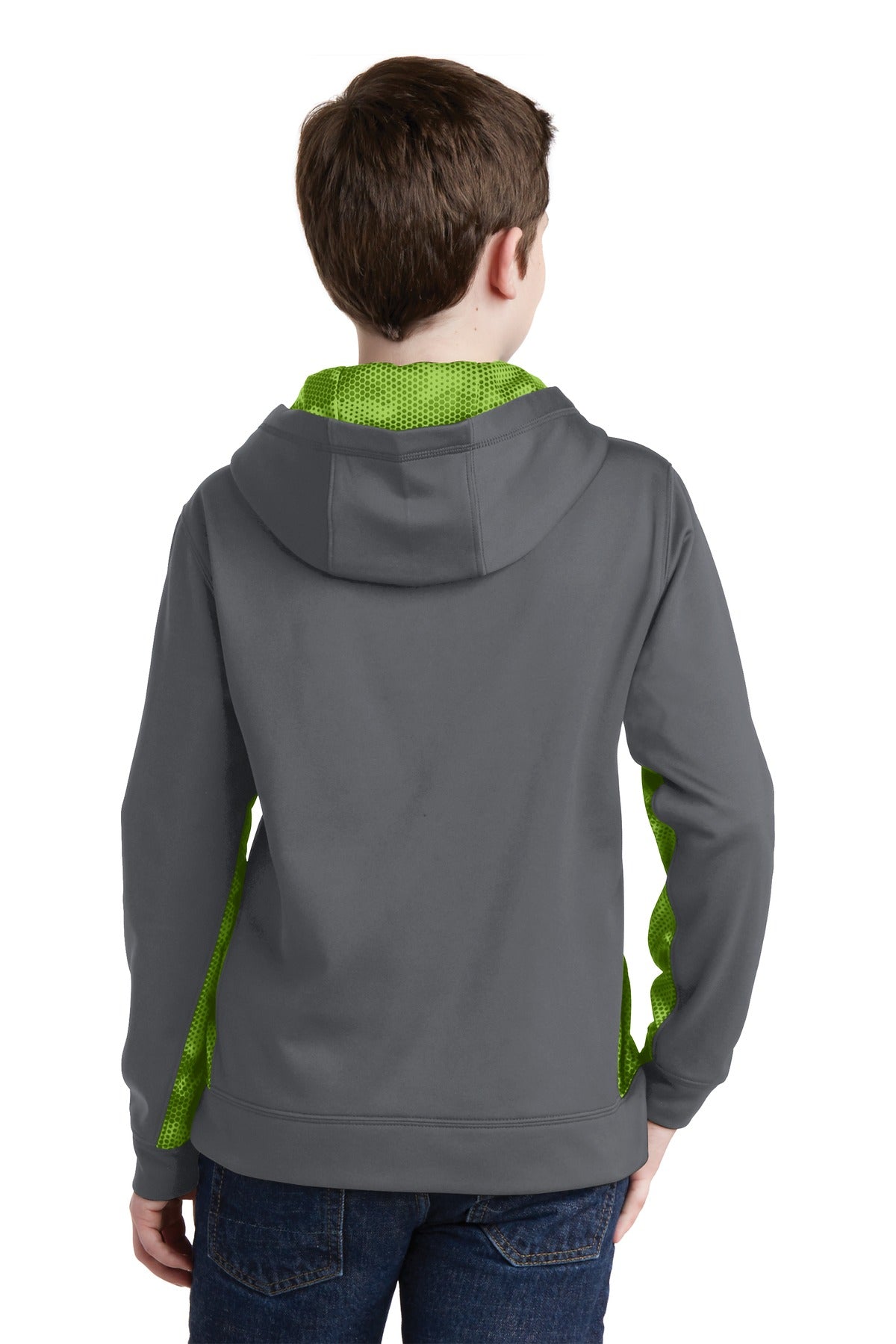 Sport-Tek® Youth Sport-Wick® CamoHex Fleece Colorblock Hooded Pullover
