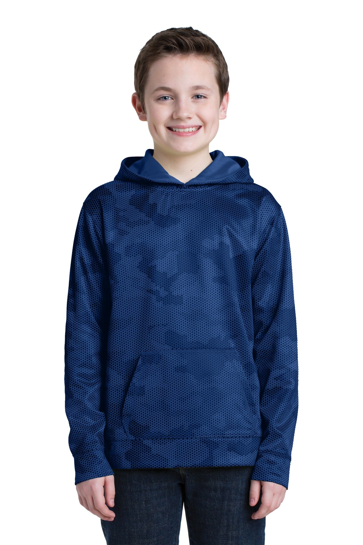 Sport-Tek® Youth Sport-Wick® CamoHex Fleece Hooded Pullover
