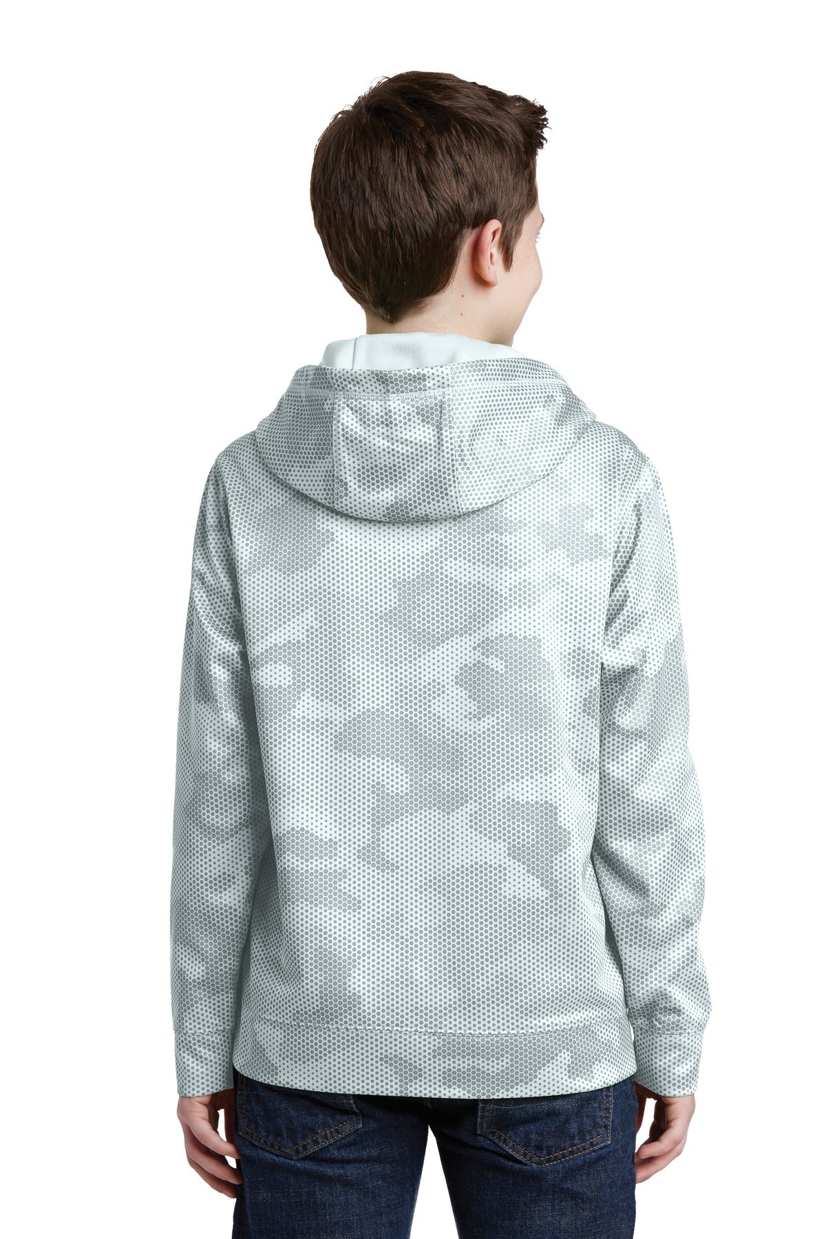 Sport-Tek® Youth Sport-Wick® CamoHex Fleece Hooded Pullover