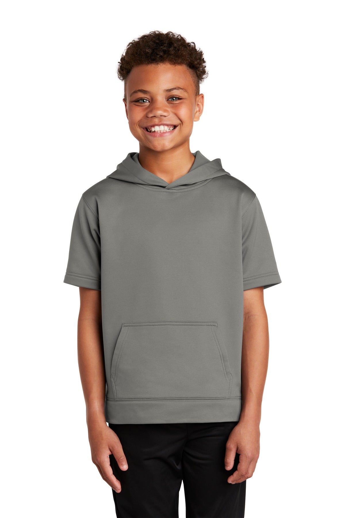 Sport-Tek® Youth Sport-Wick® Fleece Short Sleeve Hooded Pullover