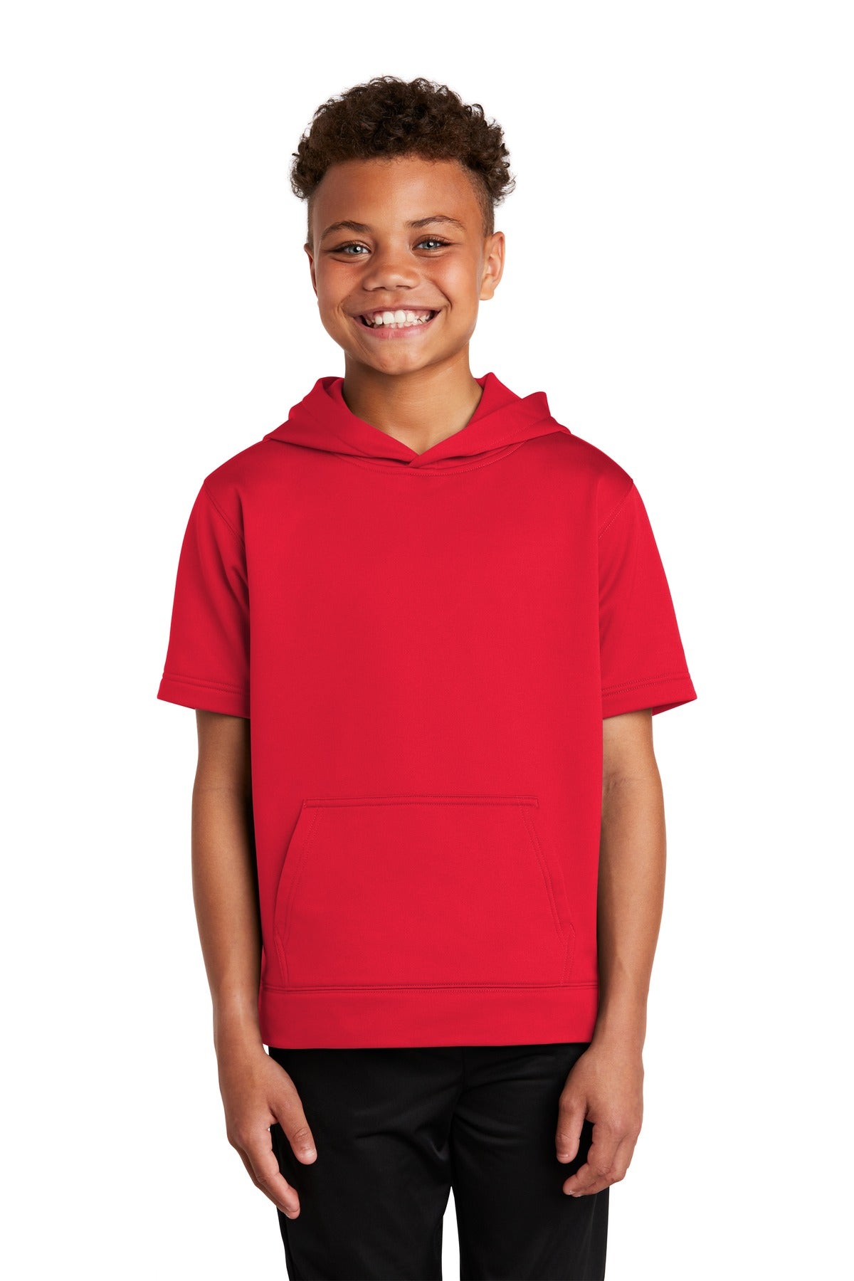 Sport-Tek® Youth Sport-Wick® Fleece Short Sleeve Hooded Pullover