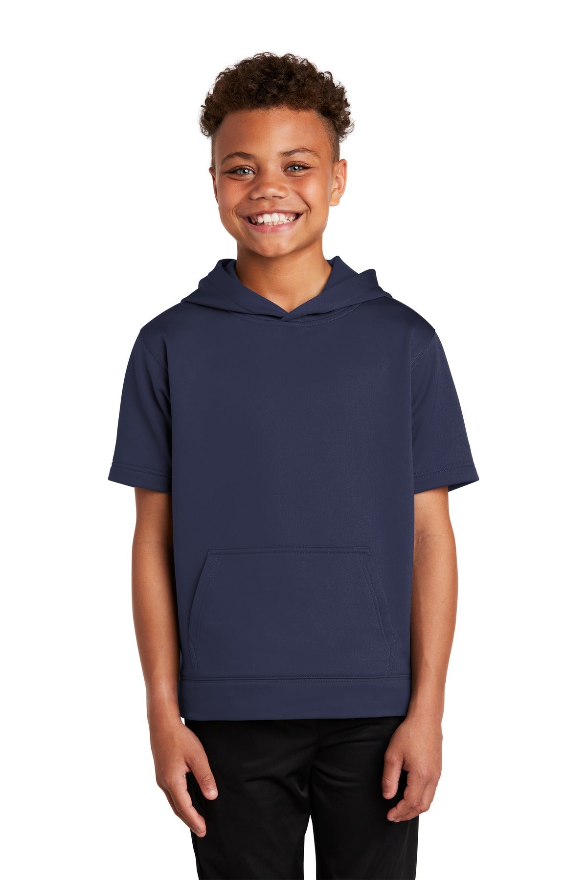 Sport-Tek® Youth Sport-Wick® Fleece Short Sleeve Hooded Pullover