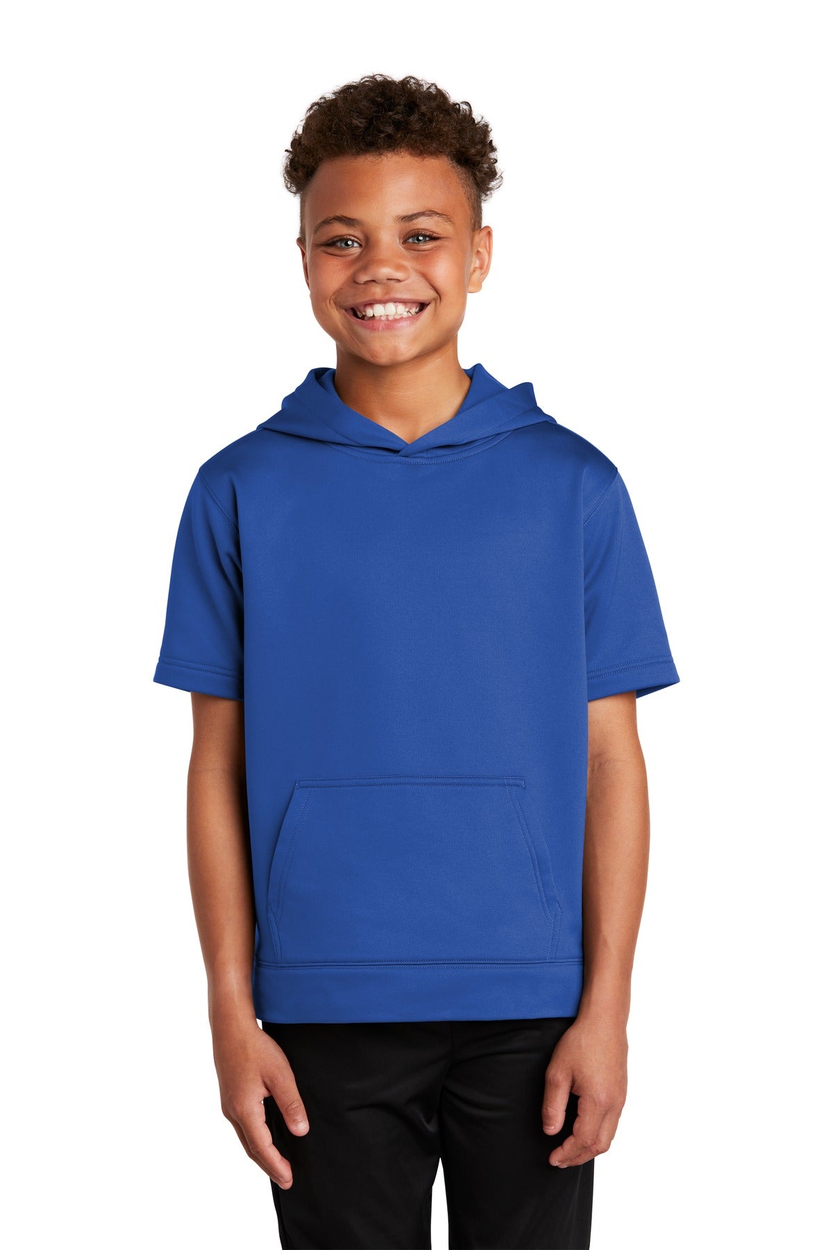 Sport-Tek® Youth Sport-Wick® Fleece Short Sleeve Hooded Pullover