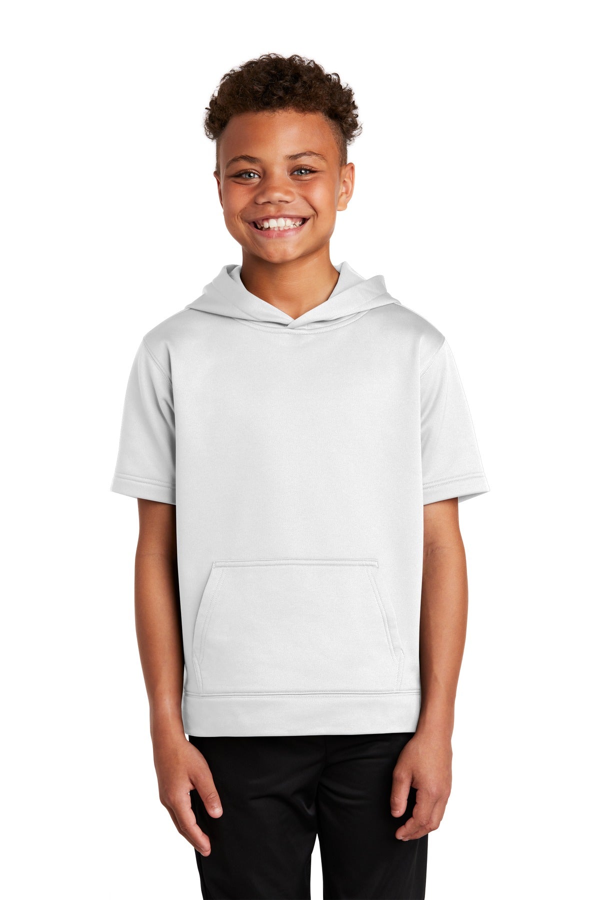 Sport-Tek® Youth Sport-Wick® Fleece Short Sleeve Hooded Pullover