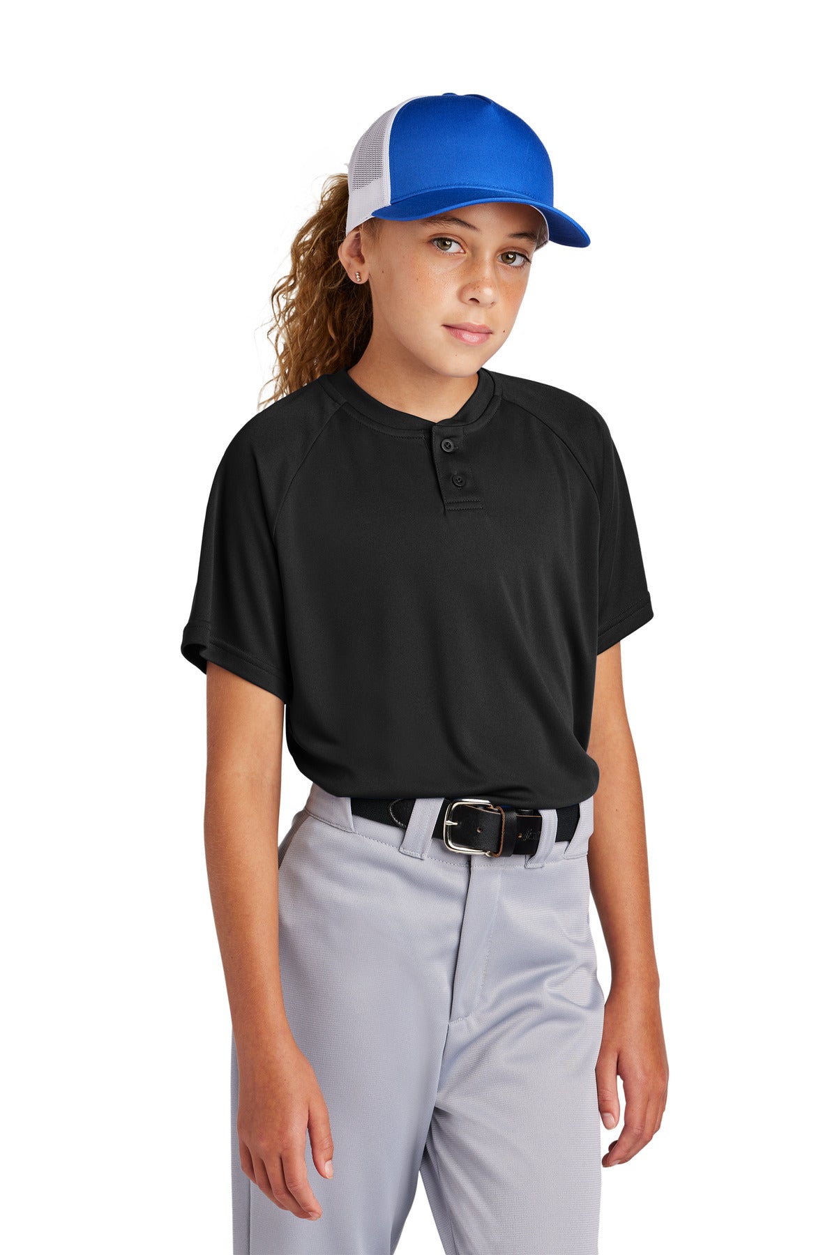 Sport-Tek® Youth PosiCharge® Competitor 2-Button Henley