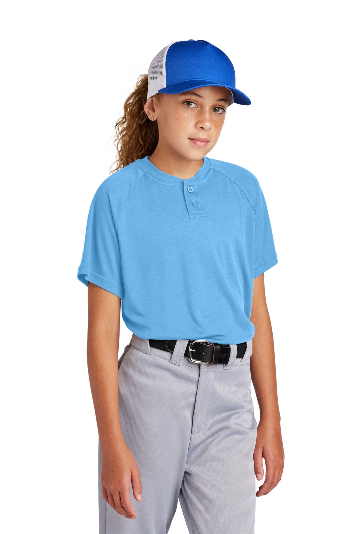 Sport-Tek® Youth PosiCharge® Competitor 2-Button Henley