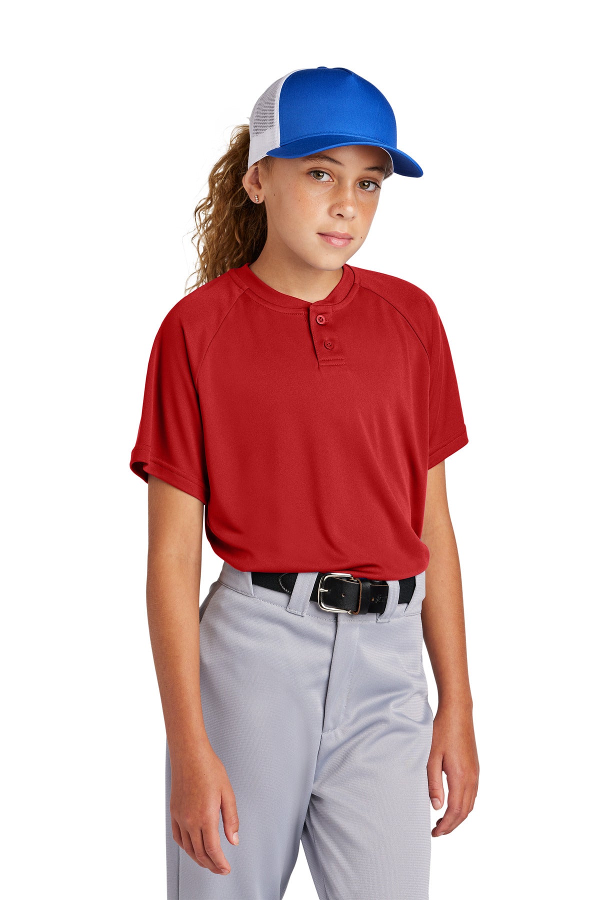 Sport-Tek® Youth PosiCharge® Competitor 2-Button Henley
