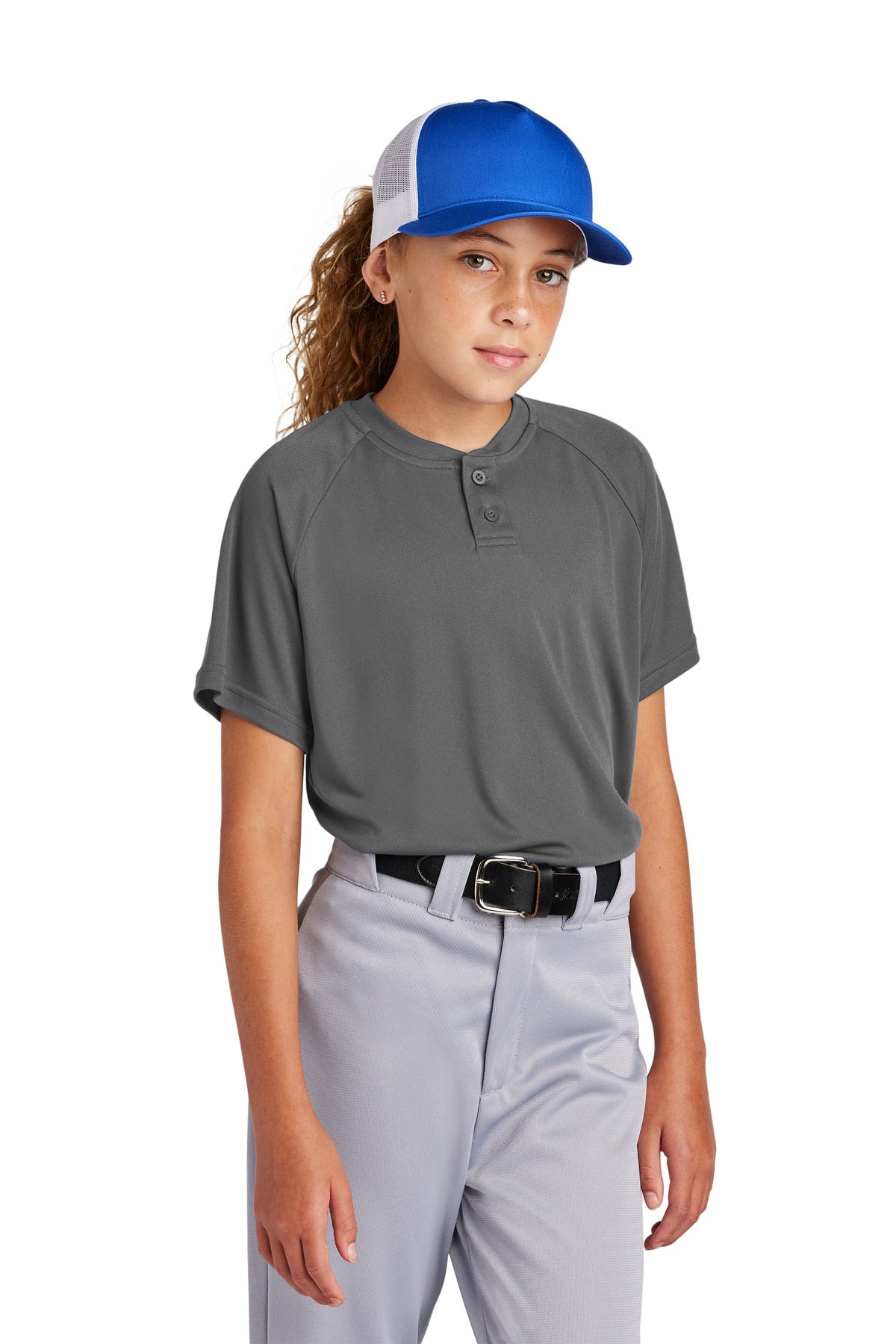 Sport-Tek® Youth PosiCharge® Competitor 2-Button Henley