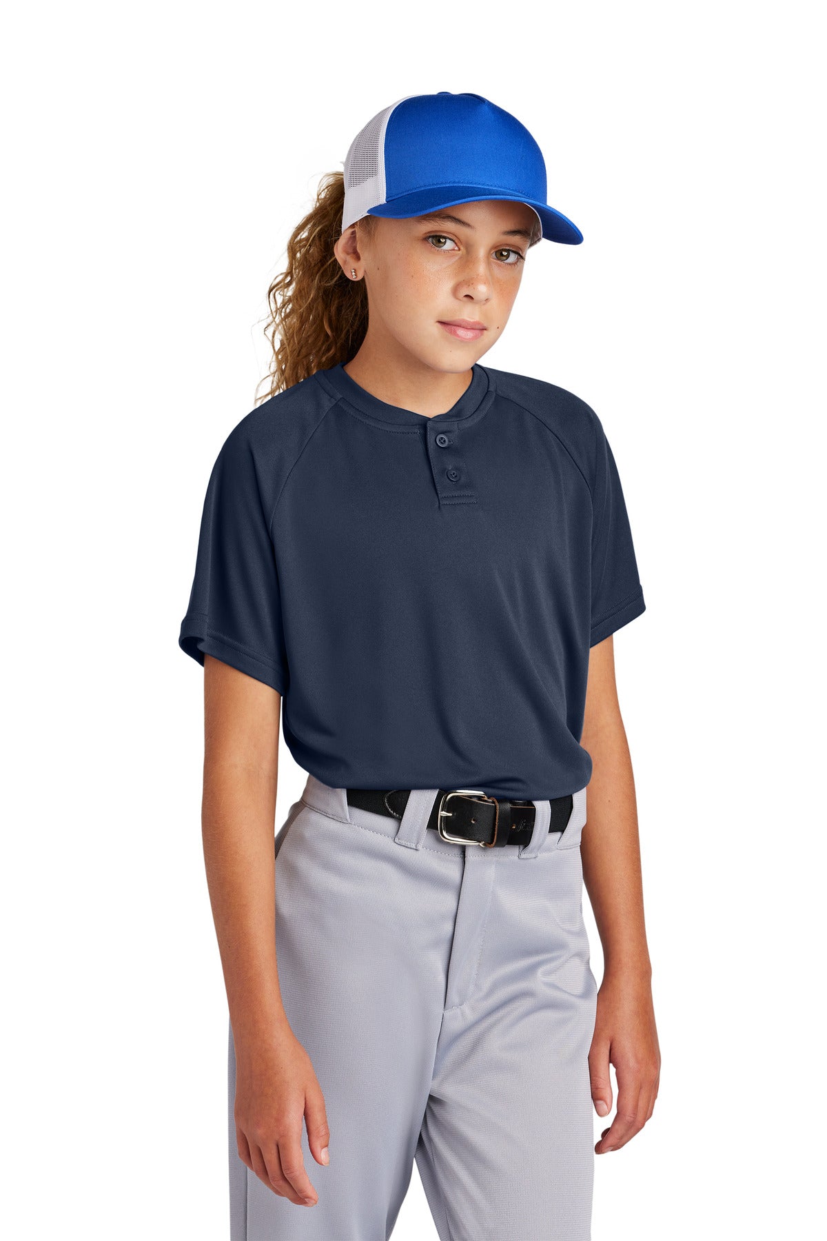 Sport-Tek® Youth PosiCharge® Competitor 2-Button Henley