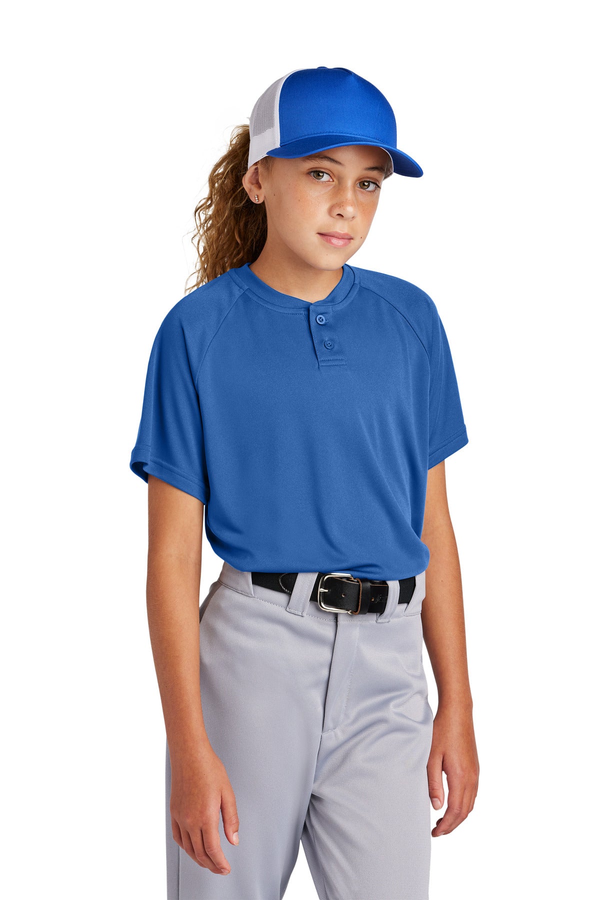 Sport-Tek® Youth PosiCharge® Competitor 2-Button Henley