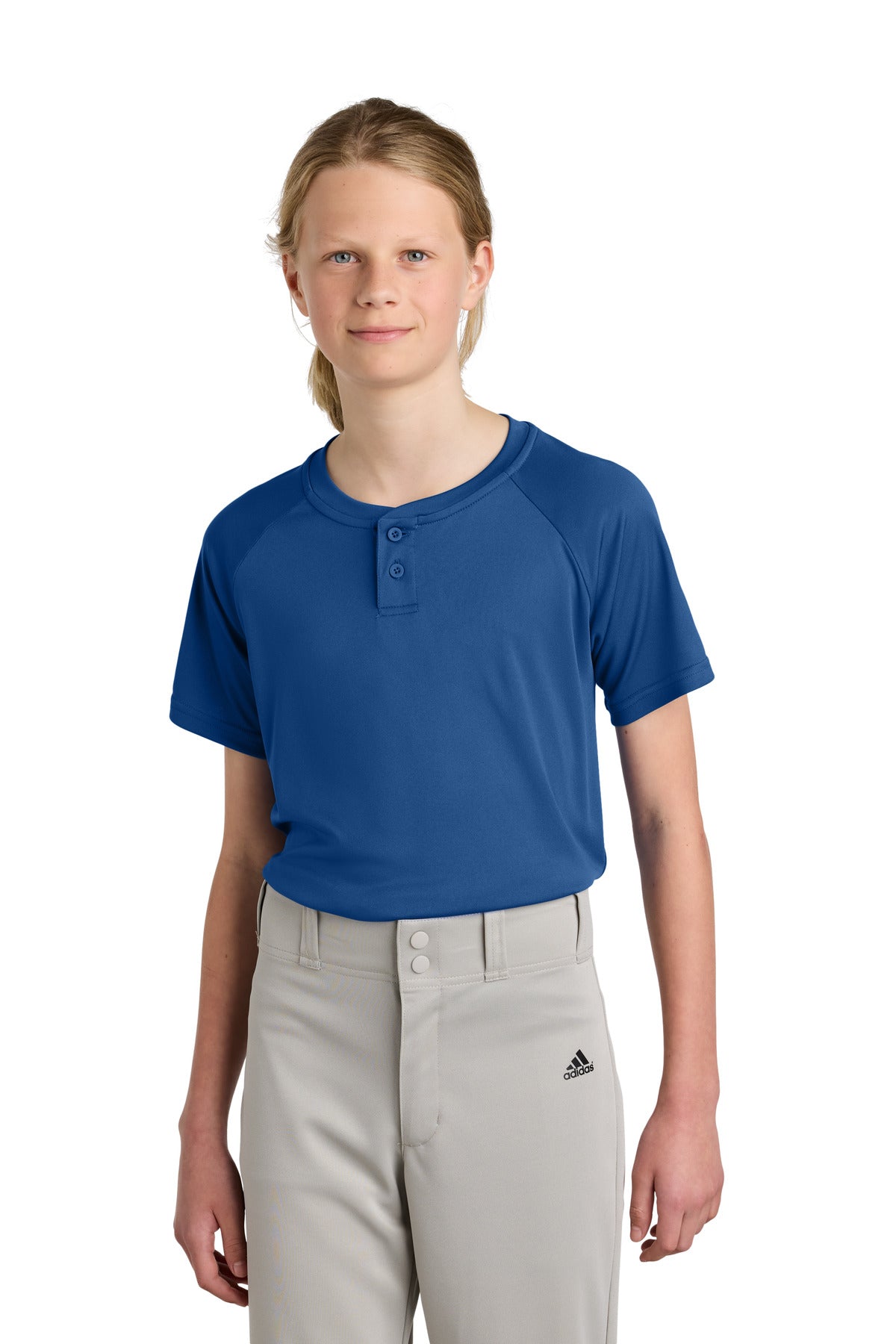 Sport-Tek® Youth PosiCharge® Competitor 2-Button Henley