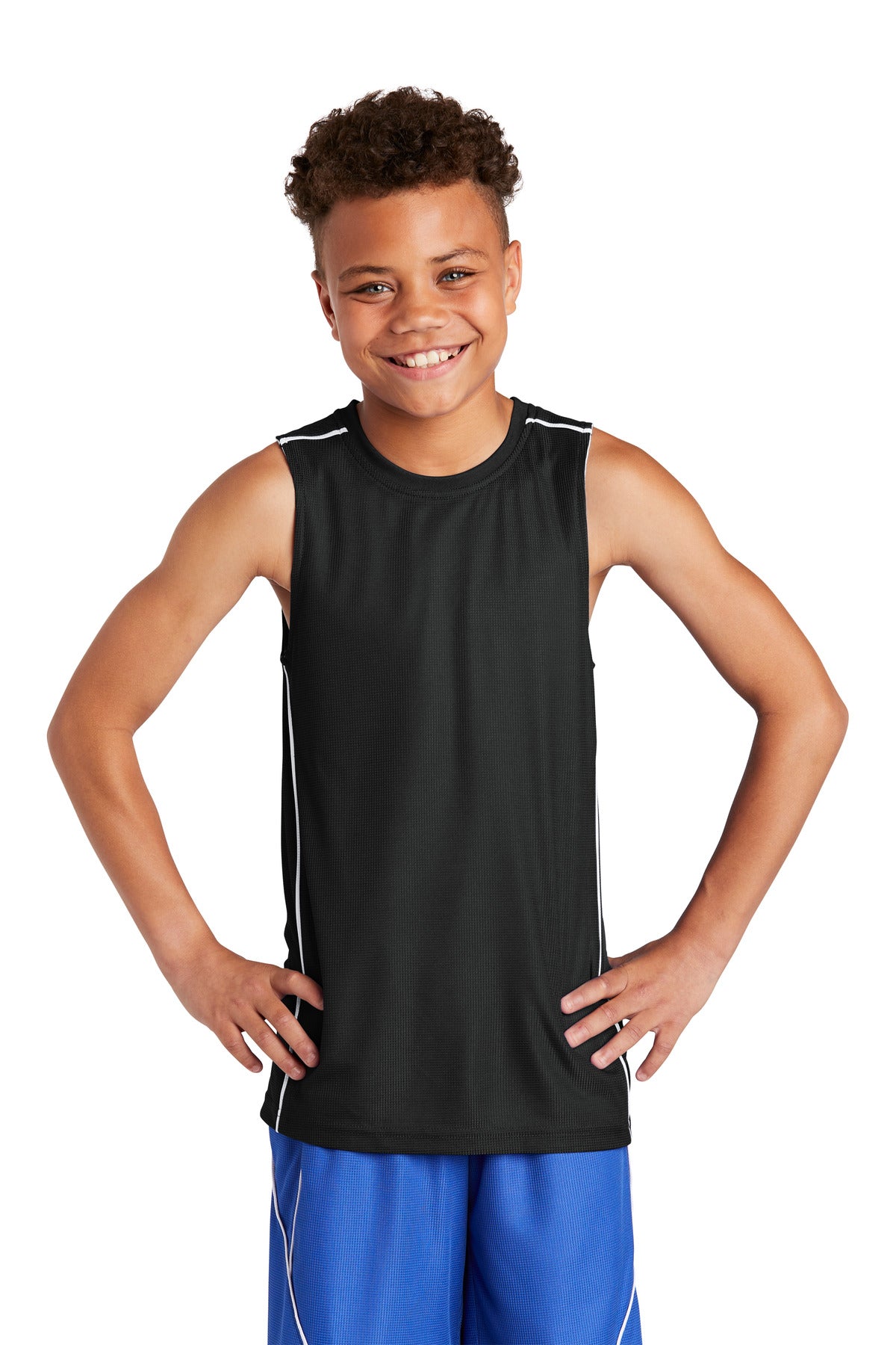 Sport-Tek® Youth PosiCharge® Mesh Reversible Sleeveless Tee