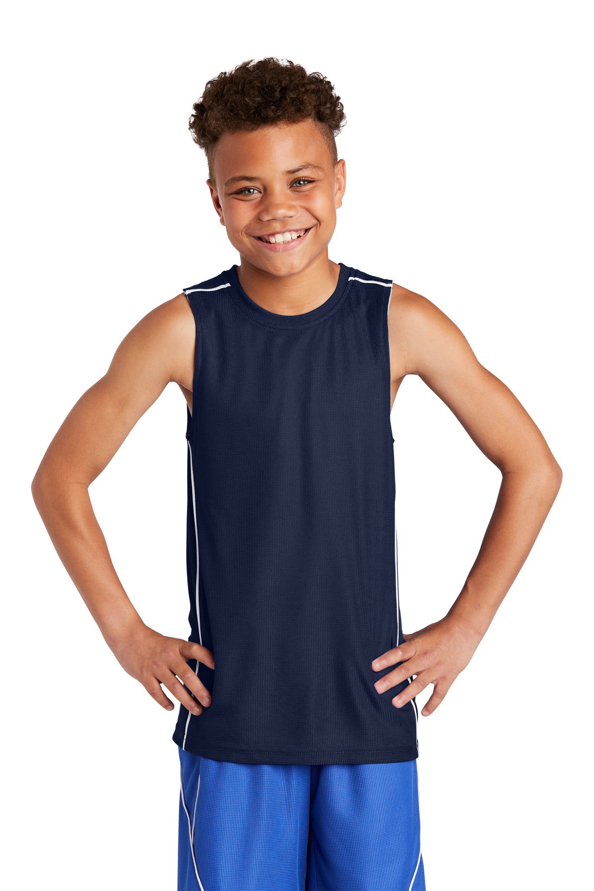 Sport-Tek® Youth PosiCharge® Mesh Reversible Sleeveless Tee