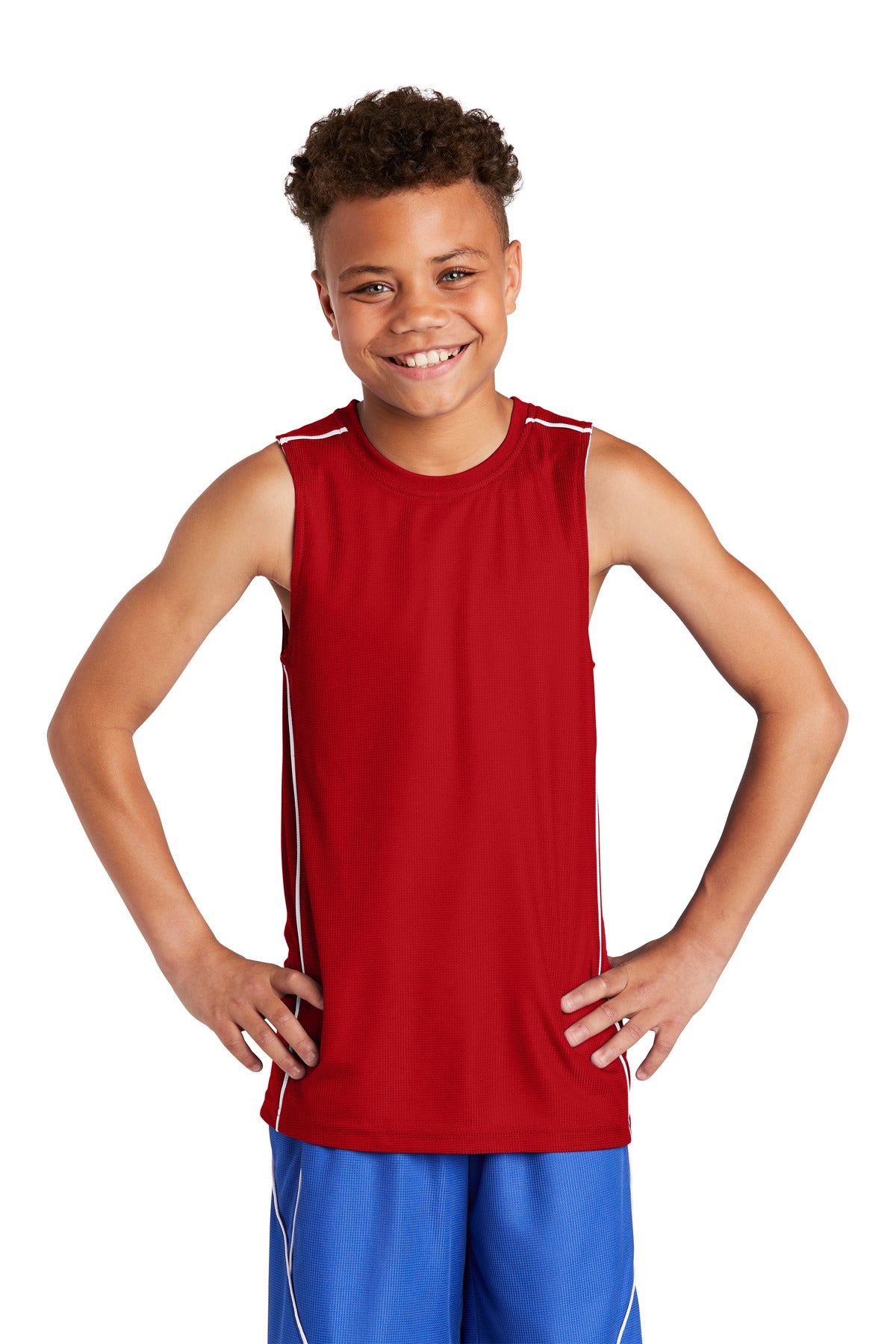 Sport-Tek® Youth PosiCharge® Mesh Reversible Sleeveless Tee