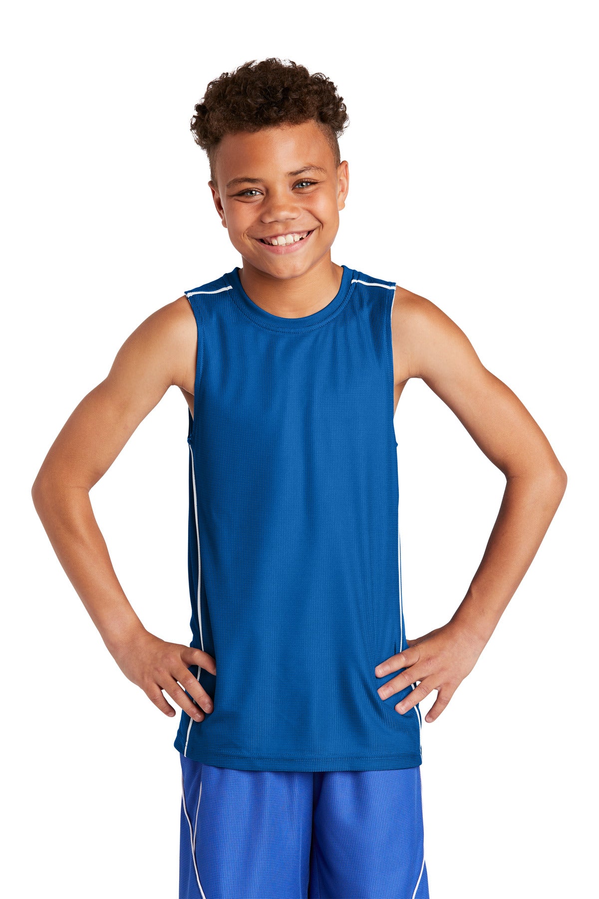 Sport-Tek® Youth PosiCharge® Mesh Reversible Sleeveless Tee