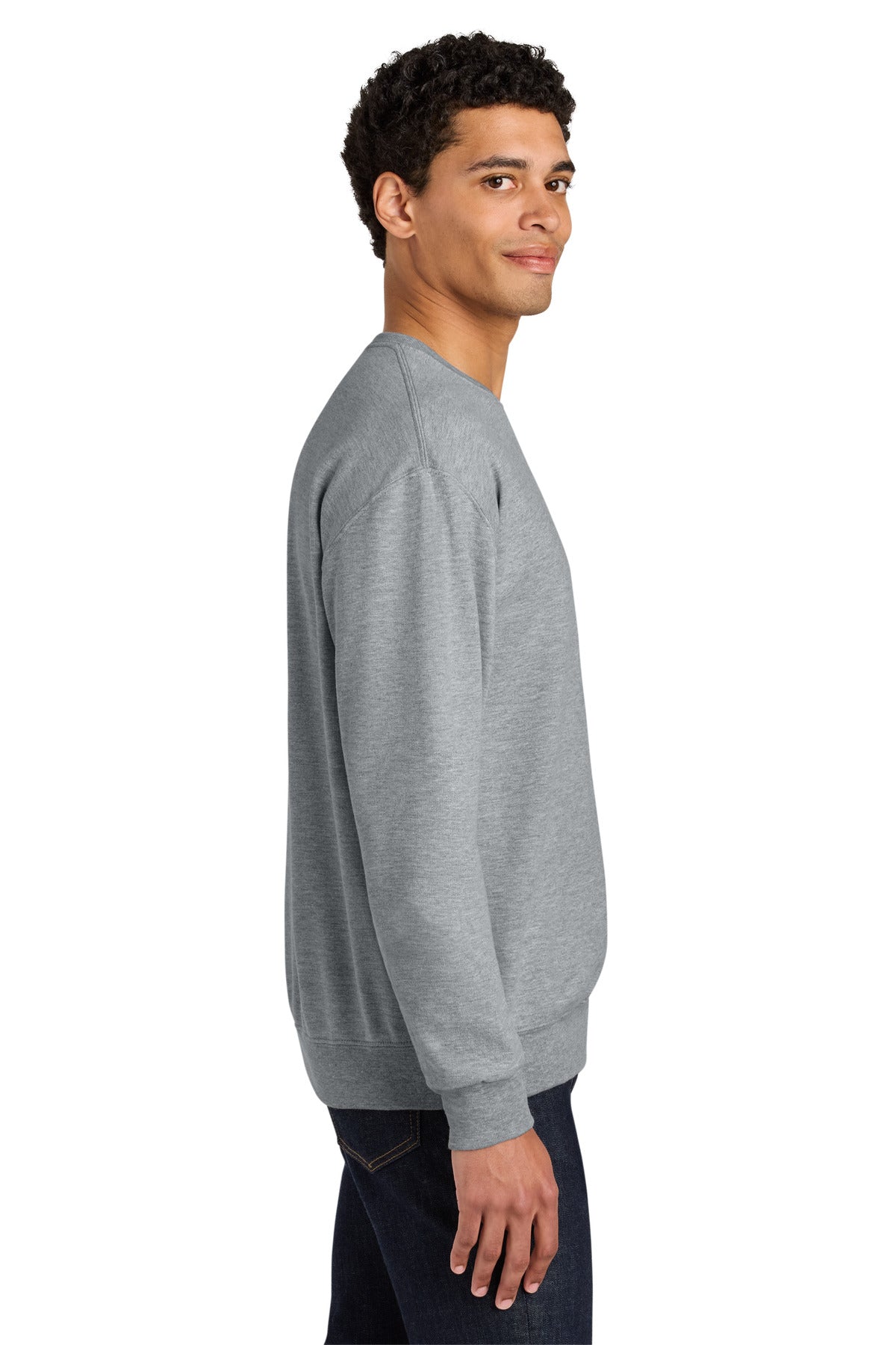 AthlHthr Jerzees Ultimate Unisex CVC Ring Spun Crewneck Sweatshirt IC48M