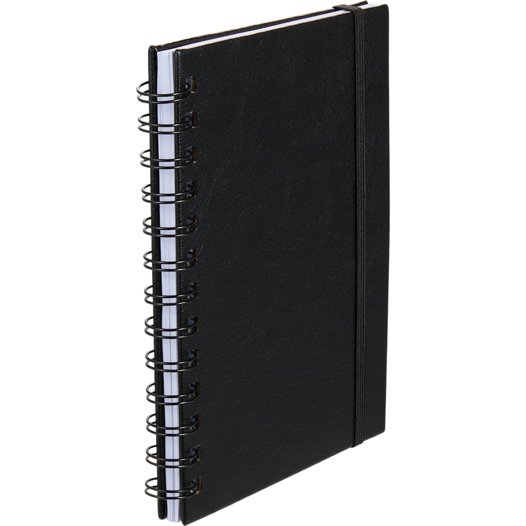 Black 5” x 7” FSC® Recycled Morano Spiral Journal plain